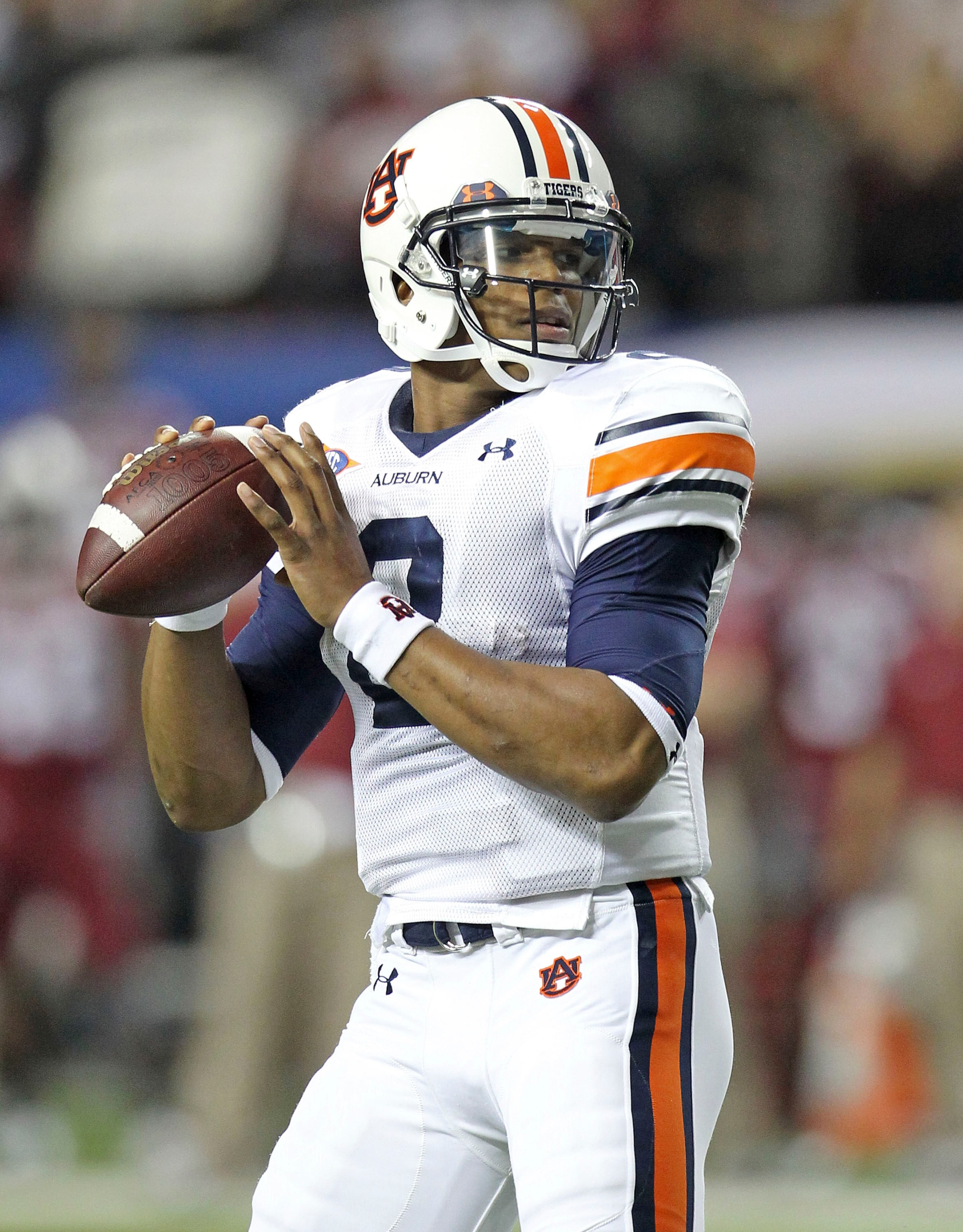 ATLANTA - DECEMBER 04: Quarterback Cam Newton #2 of the Auburn Tigers looks to pass the ball during the 2010 SEC Championship against the South Carolina Gamecocks at Georgia Dome on December 4, 2010 in Atlanta, Georgia. (Photo by Mike Zarrilli/Getty Ima ATLANTA - DECEMBER 04: Quarterback Cam Newton #2 of the Auburn Tigers looks to pass the ball during the 2010 SEC Championship against the South Carolina Gamecocks at Georgia Dome on December 4, 2010 in Atlanta, Georgia. (Photo by Mike Zarrilli/Getty Ima