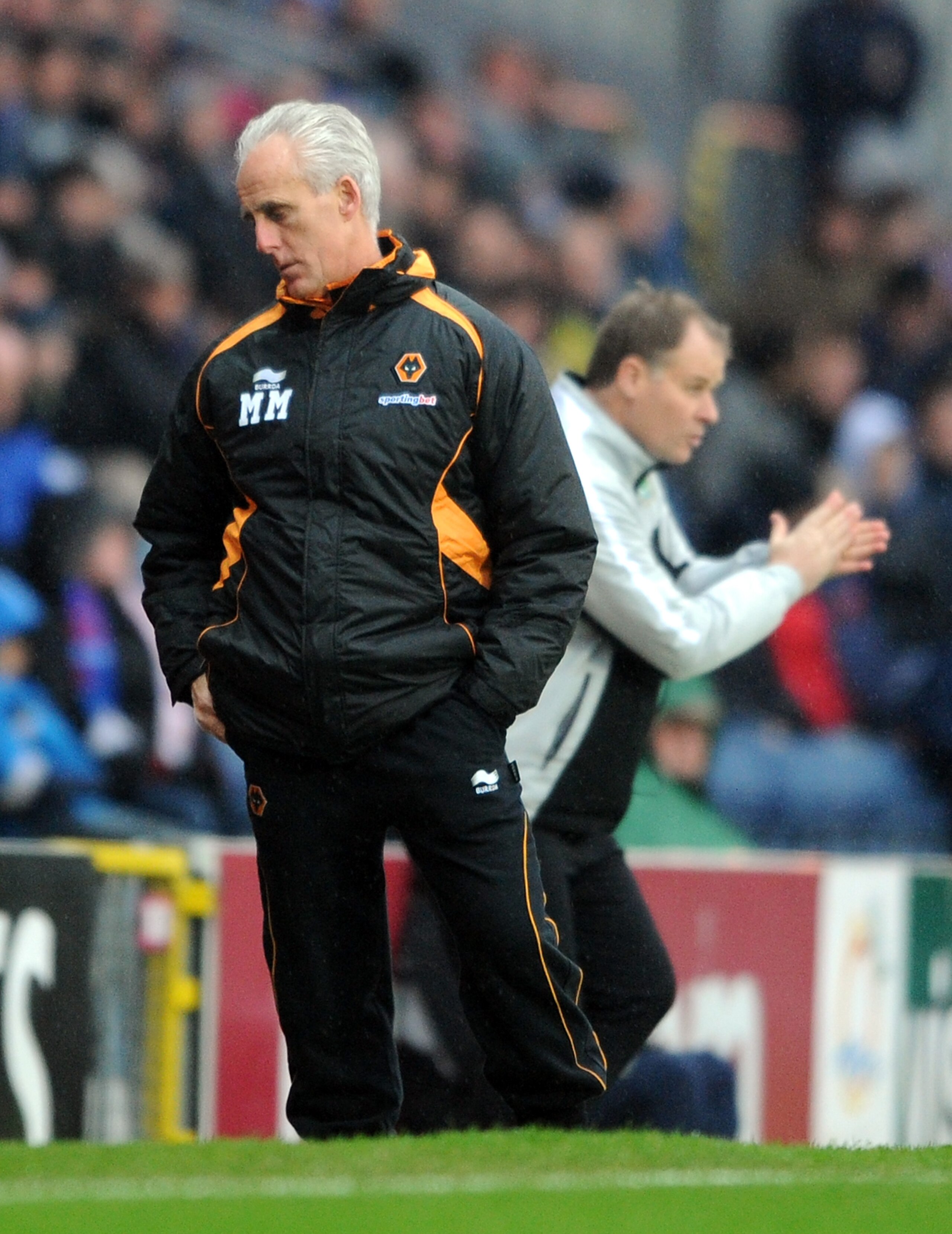 BLACKBURN, ENGLAND - DECEMBER 04:  Wolverhampton Wanderers manager Mick McCarthy reacts during the Barclays Premier League match between Blackburn Rovers and Wolverhampton Wanderers at Ewood Park on December 4, 2010 in Blackburn, England.  (Photo by Chris