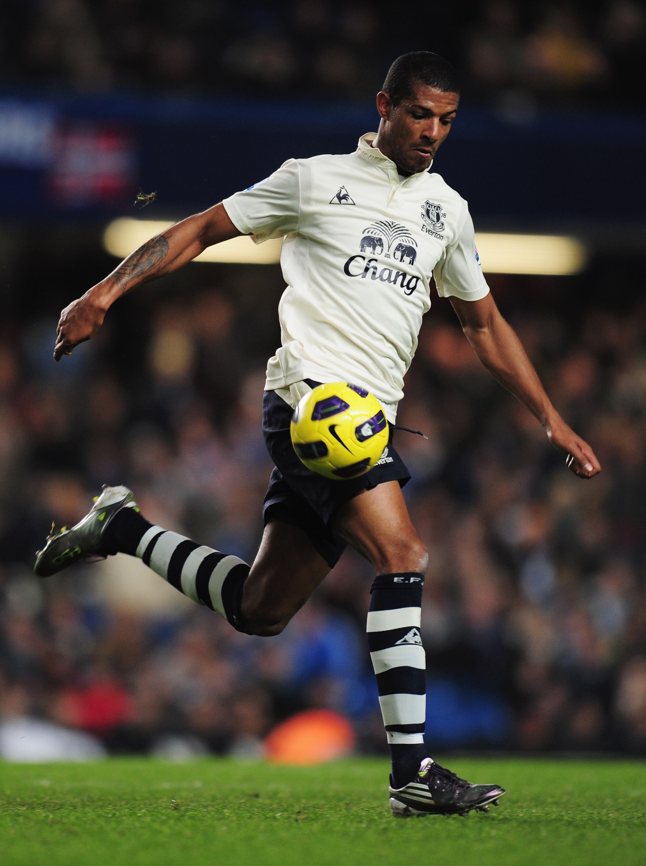 LONDON, ENGLAND - DECEMBER 04:  Jermaine Beckford of Everton in action during the Barclays Premier League match between Chelsea and Everton at Stamford Bridge on December 4, 2010 in London, England.  (Photo by Shaun Botterill/Getty Images)