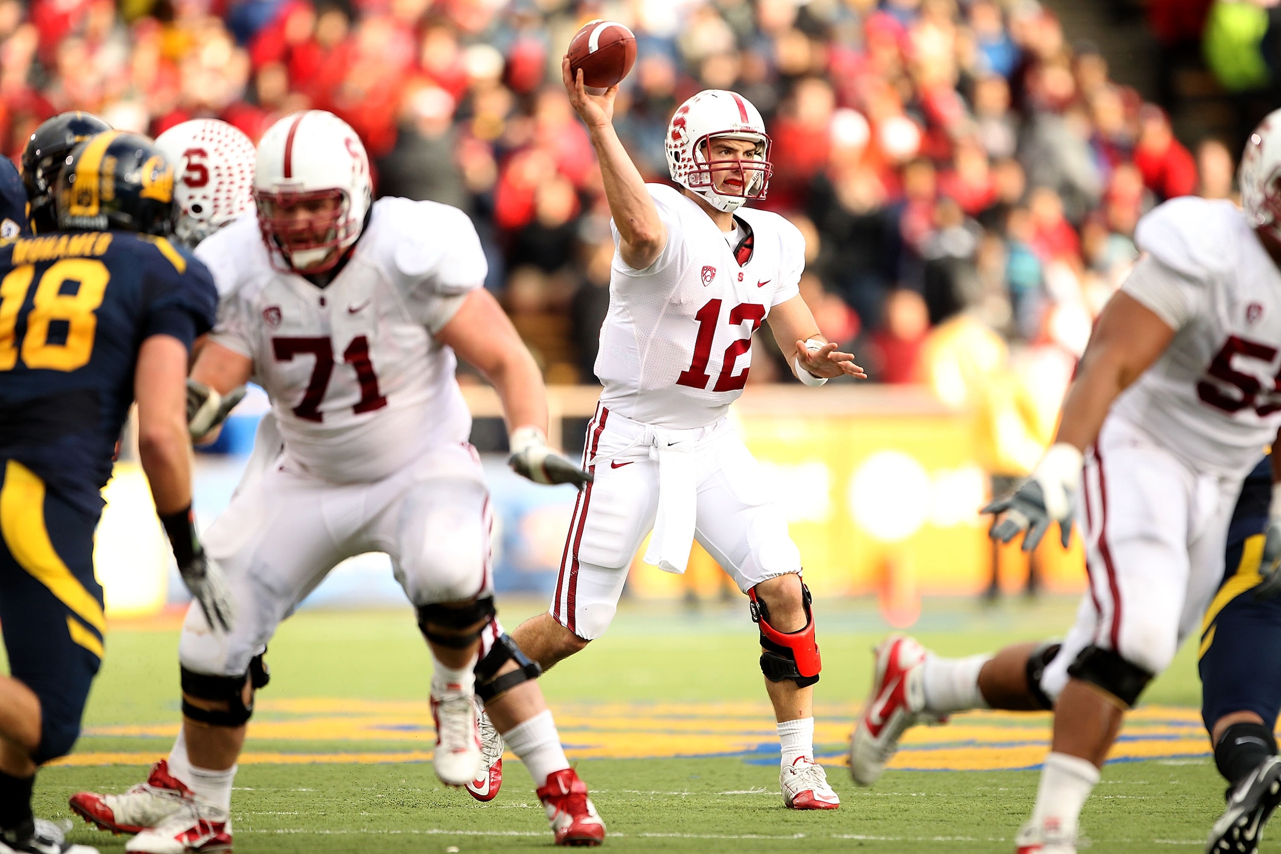 BERKELEY, CA - NOVEMBER 20:  Andrew Luck #12 of the Stanford Cardinal in action during their game against the California Golden Bears at California Memorial Stadium on November 20, 2010 in Berkeley, California.  (Photo by Ezra Shaw/Getty Images)