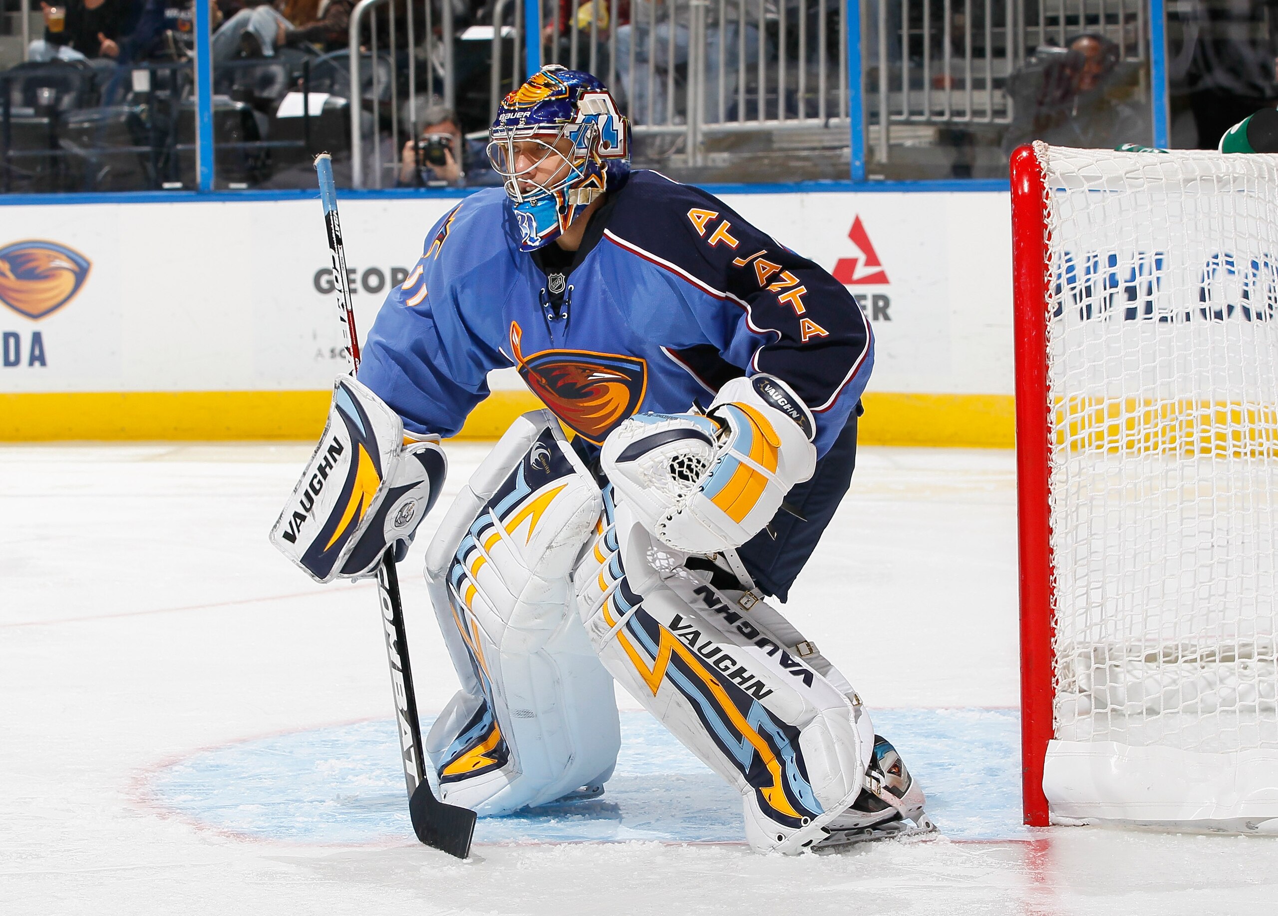 ATLANTA - NOVEMBER 04: Goaltender Ondrej Pavelec #31 of the Atlanta Thrashers against the Columbus Blue Jackets at Philips Arena on November 4, 2010 in Atlanta, Georgia. (Photo by Kevin C. Cox/Getty Images) ATLANTA - NOVEMBER 04: Goaltender Ondrej Pavelec #31 of the Atlanta Thrashers against the Columbus Blue Jackets at Philips Arena on November 4, 2010 in Atlanta, Georgia. (Photo by Kevin C. Cox/Getty Images)