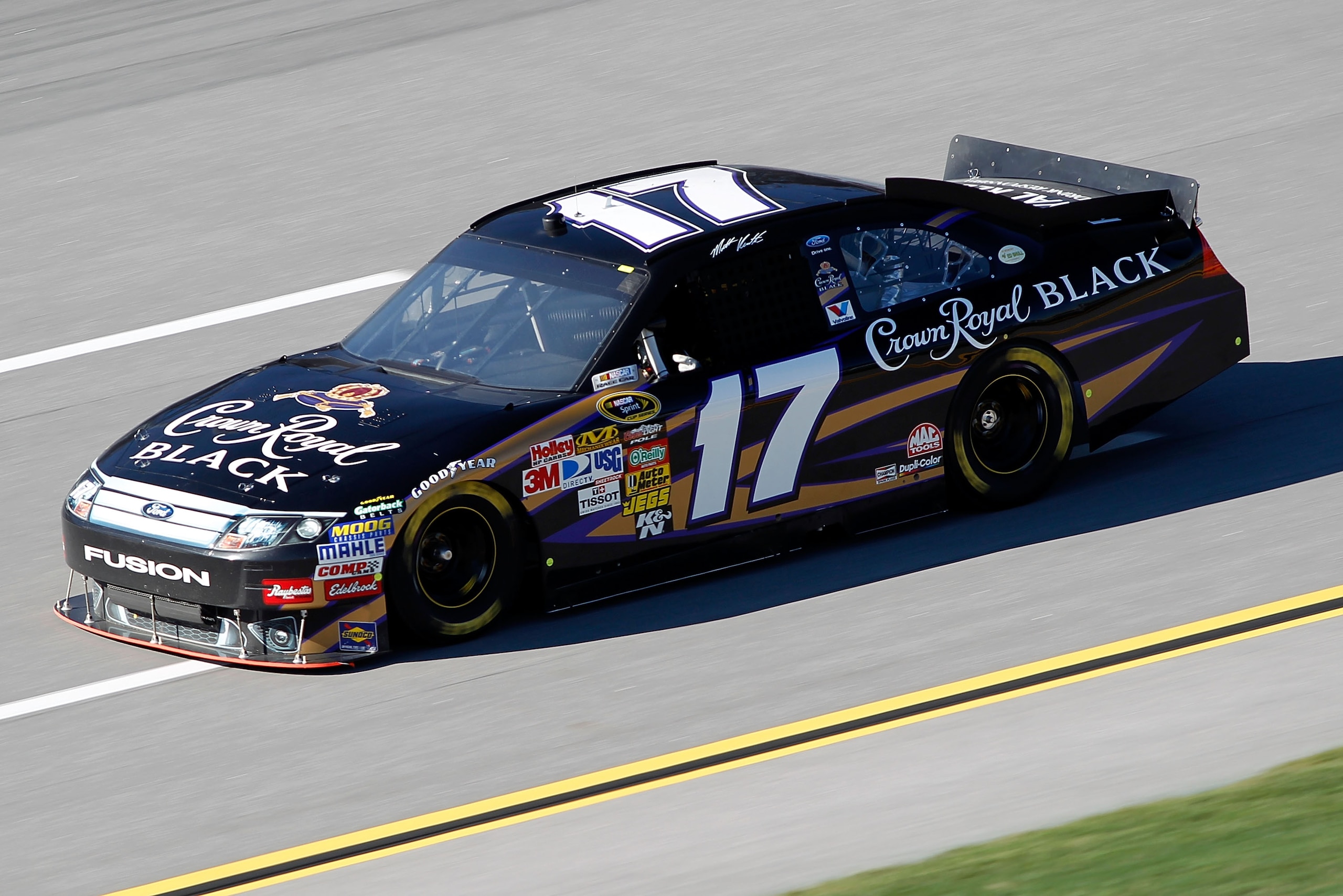 TALLADEGA, AL - OCTOBER 29:  Matt Kenseth drives the #17 Crown Royal Black Ford during practice for the NASCAR Sprint Cup Series AMP Energy Juice 500 at Talladega Superspeedway on October 29, 2010 in Talladega, Alabama.  (Photo by Todd Warshaw/Getty Image
