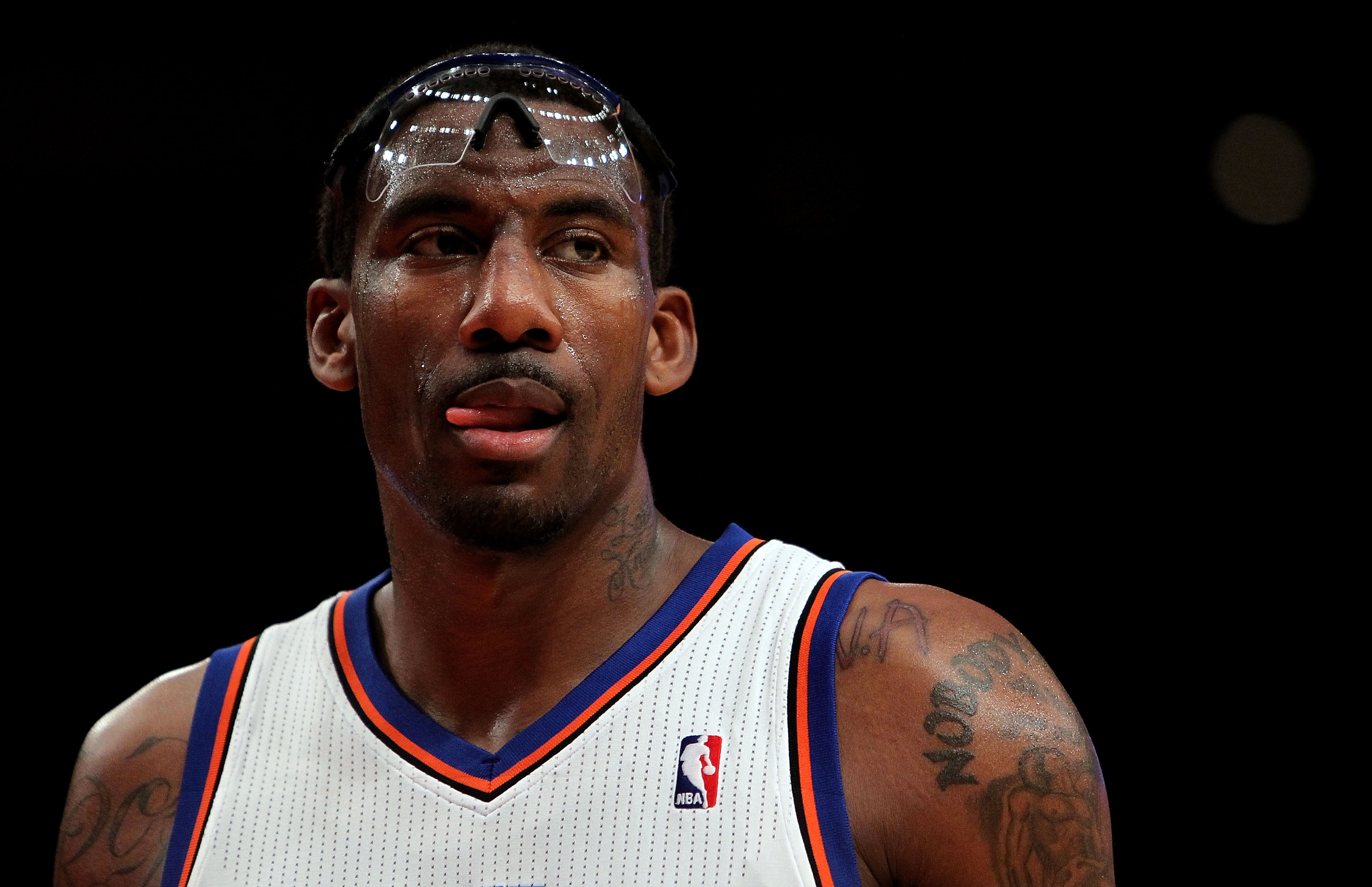 NEW YORK, NY - NOVEMBER 30:  Amar'e Stoudemire #1 of the New York Knicks on the court against the New Jersey Nets on November 30, 2010 at Madison Square Garden in New York City. NOTE TO USER: User expressly acknowledges and agrees that, by downloading and