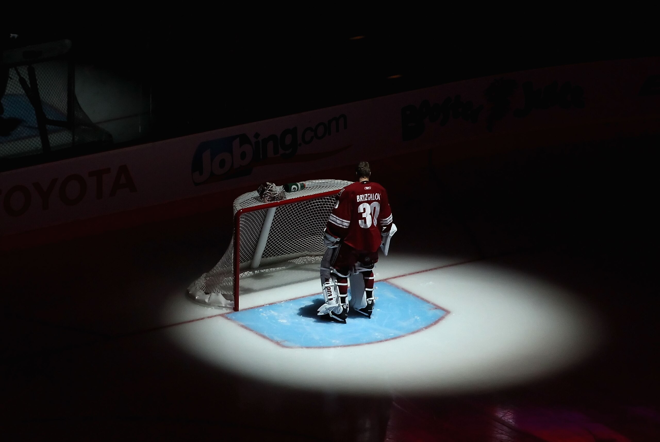 GLENDALE, AZ - DECEMBER 04:  Goaltender Ilya Bryzgalov #30 of the Phoenix Coyotes before the NHL game against the Florida Panthers at Jobing.com Arena on December 4, 2010 in Glendale, Arizona. The Panthers defeated the Coyotes 2-1 in an overtime shoot out