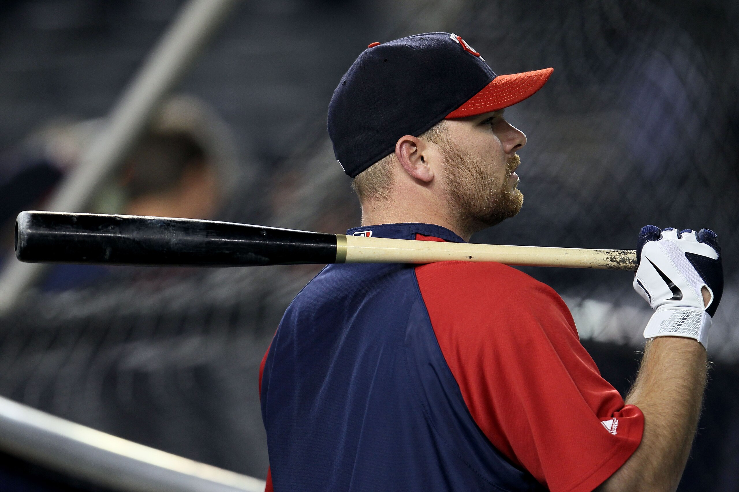 NEW YORK - OCTOBER 09:  Jason Kubel #16 of the Minnesota Twins looks on during batting practice against the New York Yankees during Game Three of the ALDS part of the 2010 MLB Playoffs at Yankee Stadium on October 9, 2010 in the Bronx borough of New York