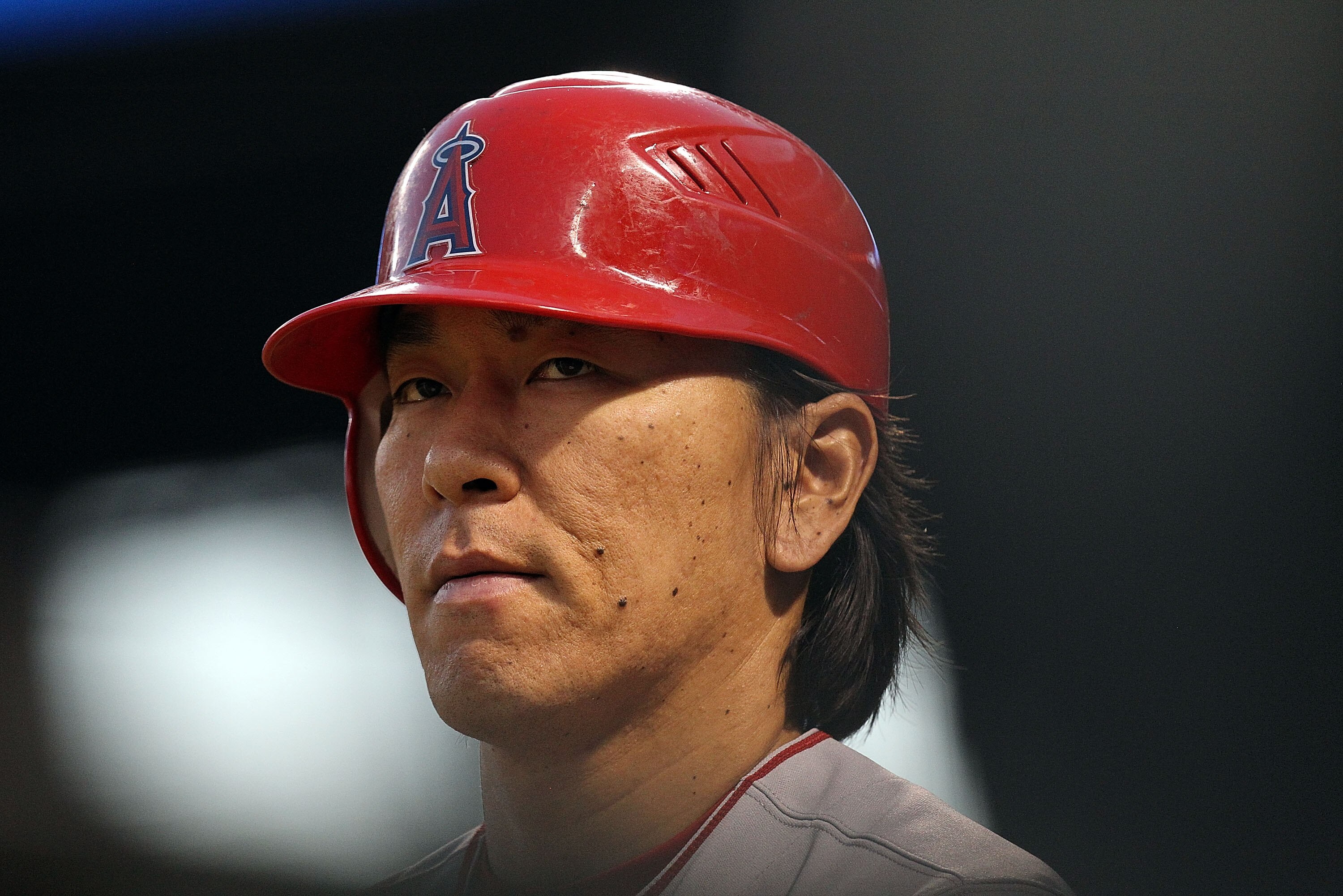 ARLINGTON, TX - OCTOBER 01:  Designated hitter Hideki Matsui #55 of the Los Angeles Angels of Anaheim against the Texas Rangers at Rangers Ballpark in Arlington on October 1, 2010 in Arlington, Texas.  (Photo by Ronald Martinez/Getty Images)