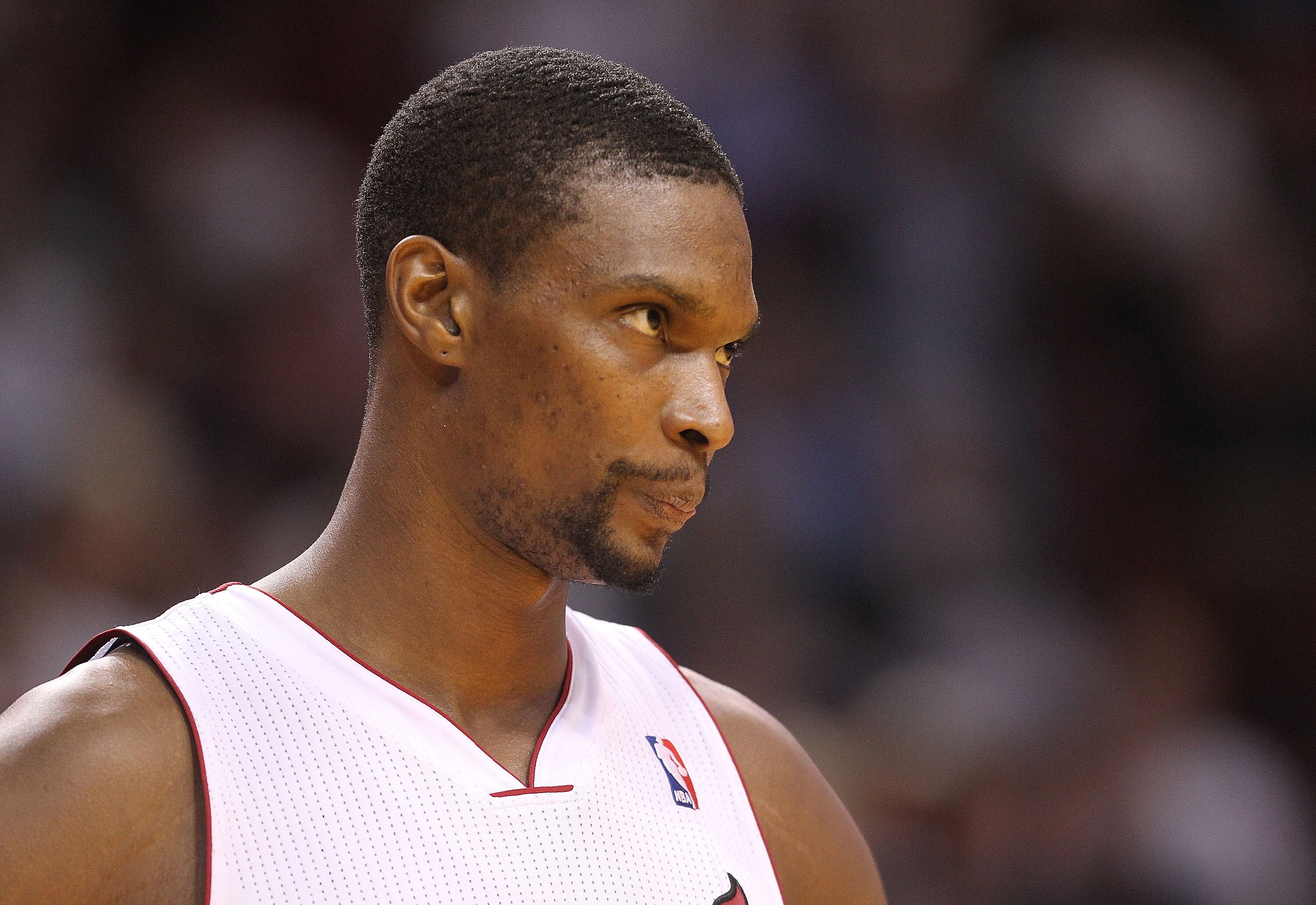 MIAMI - NOVEMBER 09:  Chris Bosh #1 of the Miami Heat during a game against the Utah Jazz at American Airlines Arena on November 9, 2010 in Miami, Florida. NOTE TO USER: User expressly acknowledges and agrees that, by downloading and/or using this Photogr