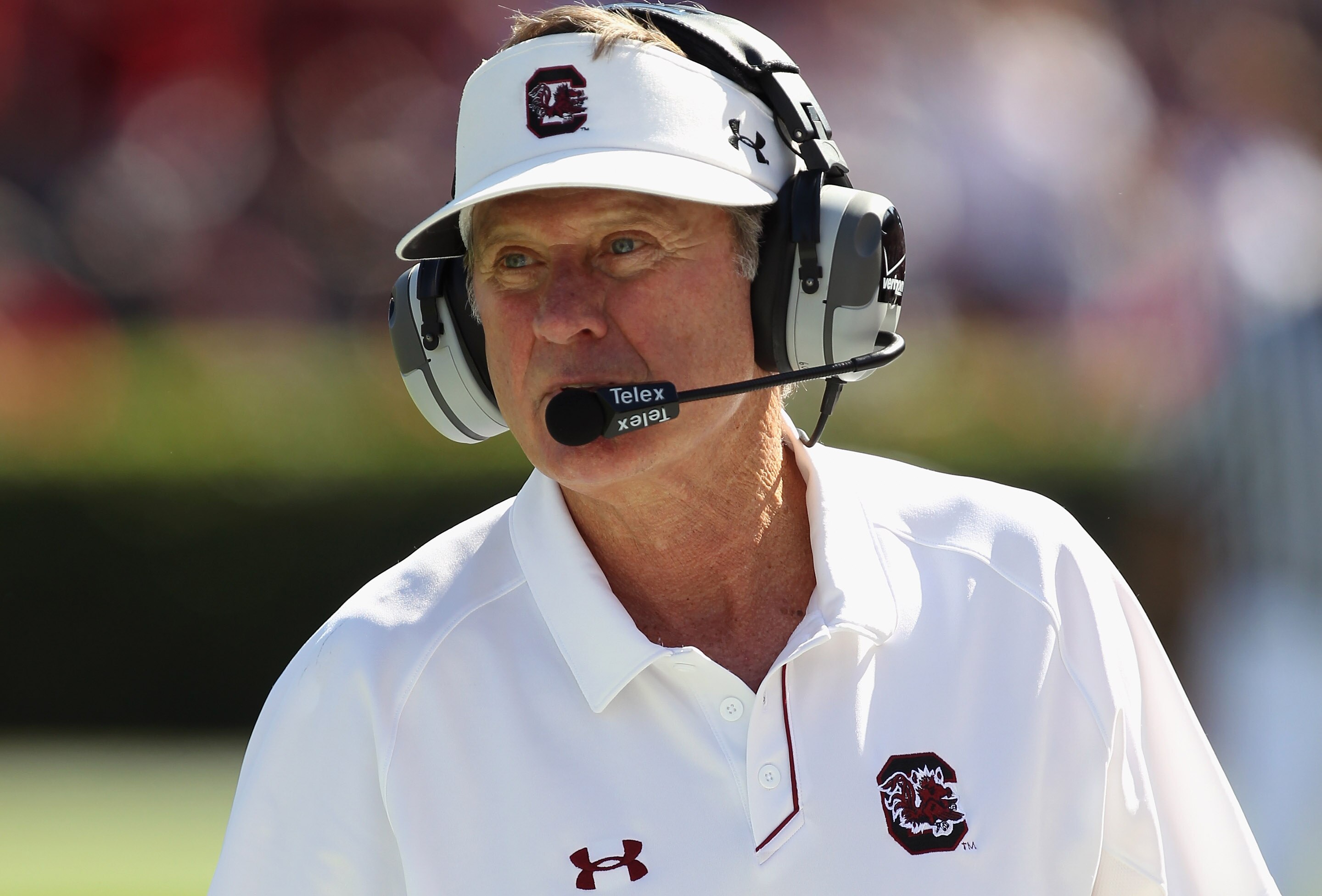 COLUMBIA, SC - OCTOBER 30:  Head coach Steve Spurrier of the South Carolina Gamecocks watches on against the Tennessee Volunteers during their game at Williams-Brice Stadium on October 30, 2010 in Columbia, South Carolina.  (Photo by Streeter Lecka/Getty 