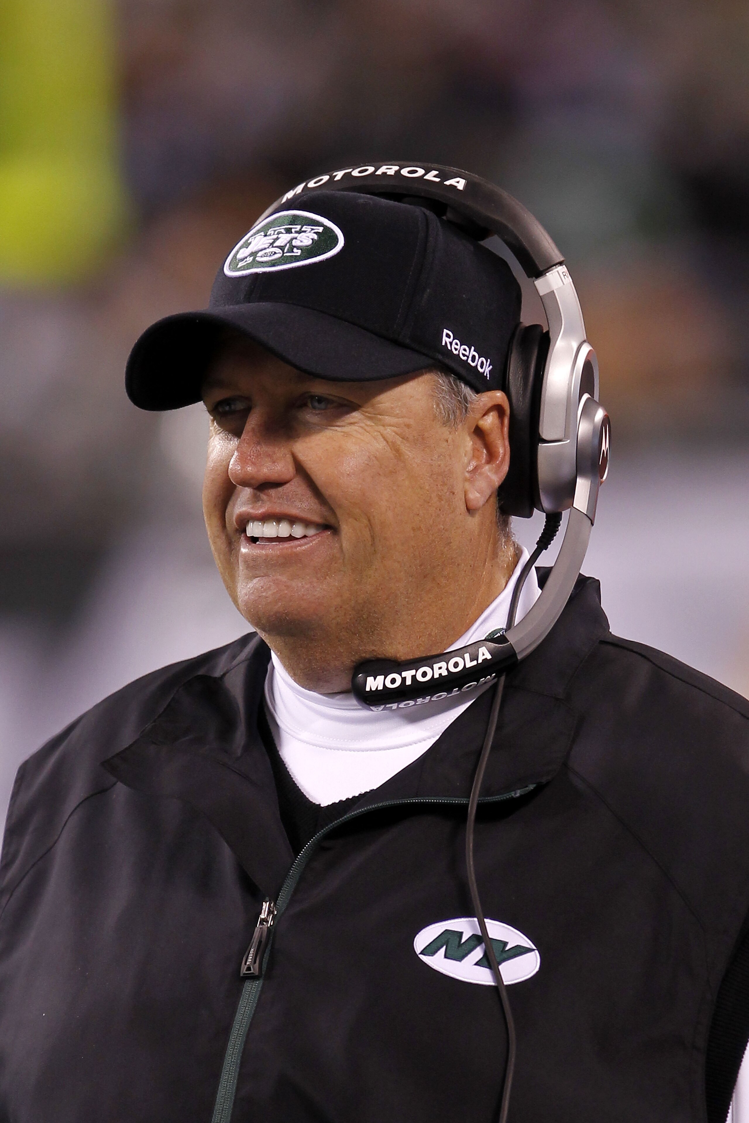 EAST RUTHERFORD, NJ - NOVEMBER 25: Head Coach Rex Ryan of the New York Jets watche the game against the Cincinnati Bengals at New Meadowlands Stadium on November 25, 2010 in East Rutherford, New Jersey. The Jets defeated the Bengal 26-10.  (Photo by Chris