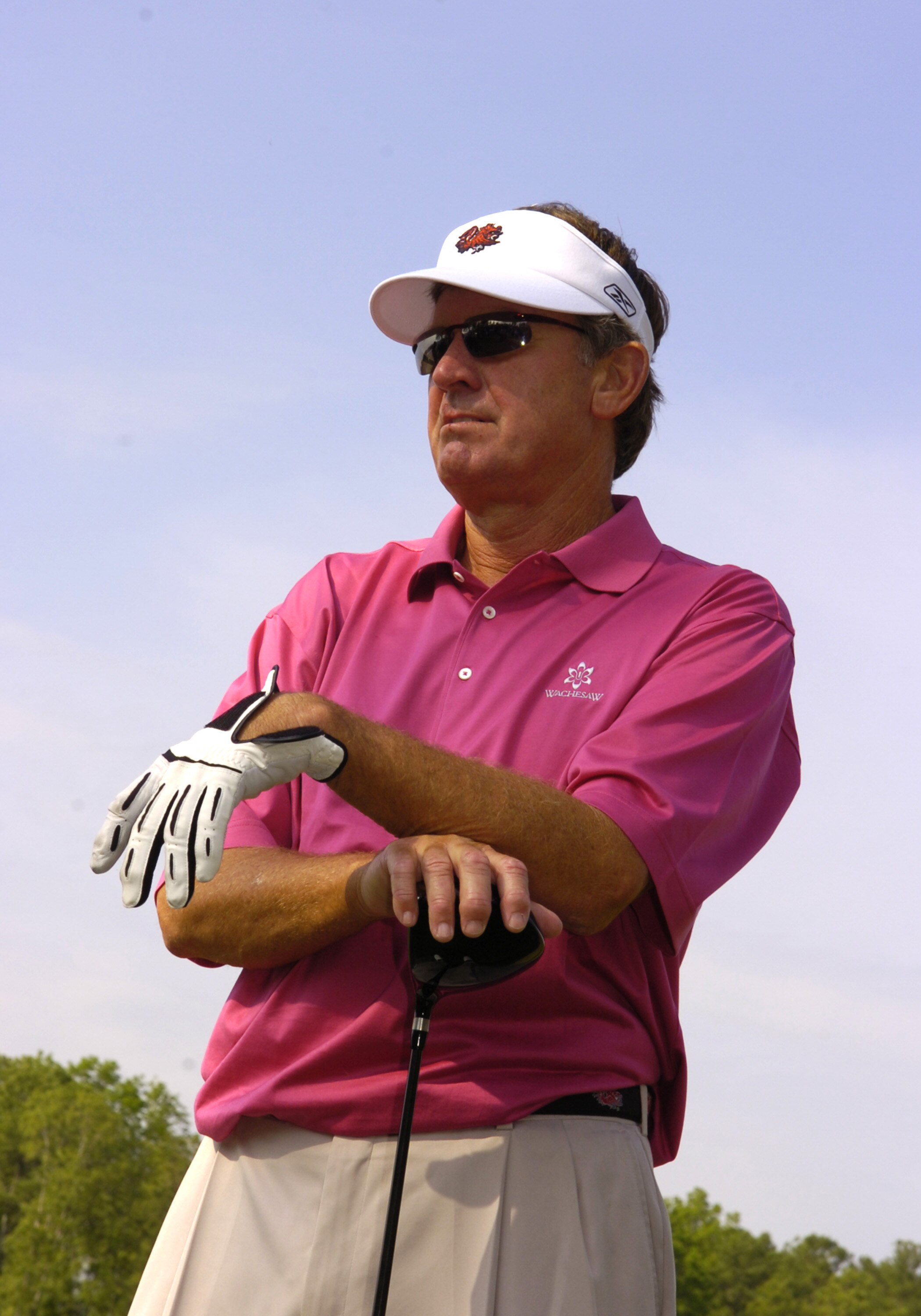 UNITED STATES - MAY 04:  Steve Spurrier on the first tee during the Regions Charity Classic Charter Communications Pro-Am at Robert Trent Jones Golf Trail at Ross Bridge in Birmingham Alabama on May 4, 2006.  (Photo by Al Messerschmidt/Getty Images)
