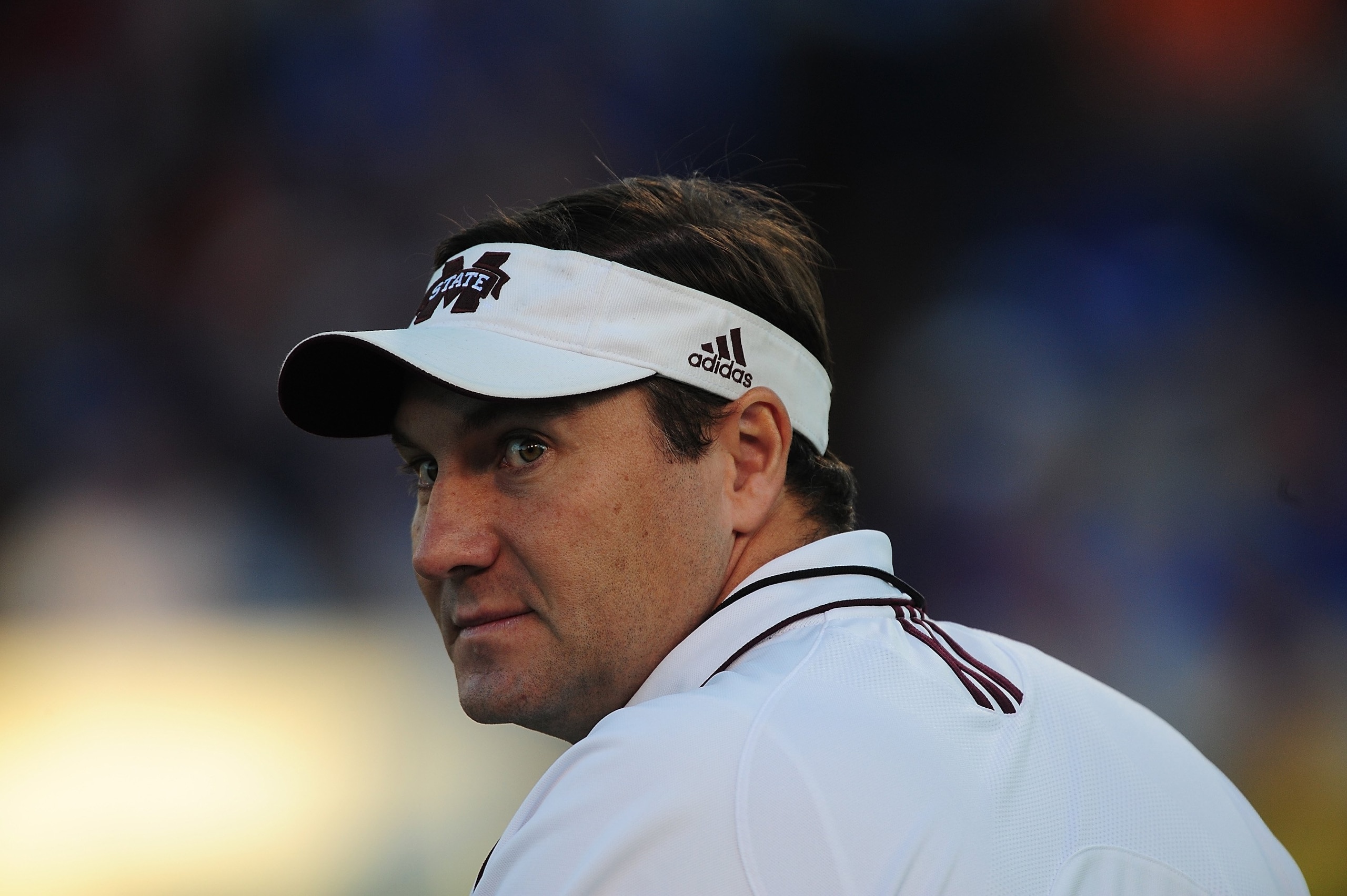 STARKVILLE, MS - OCTOBER 24:  Head coach Dan Mullen of the Mississippi State Bulldogs, during pre game warm up against the Florida Gators, at Davis Wade Stadium on  October 24, 2009 in Starkville, Mississippi  (Photo by Rick Dole/Getty Images)