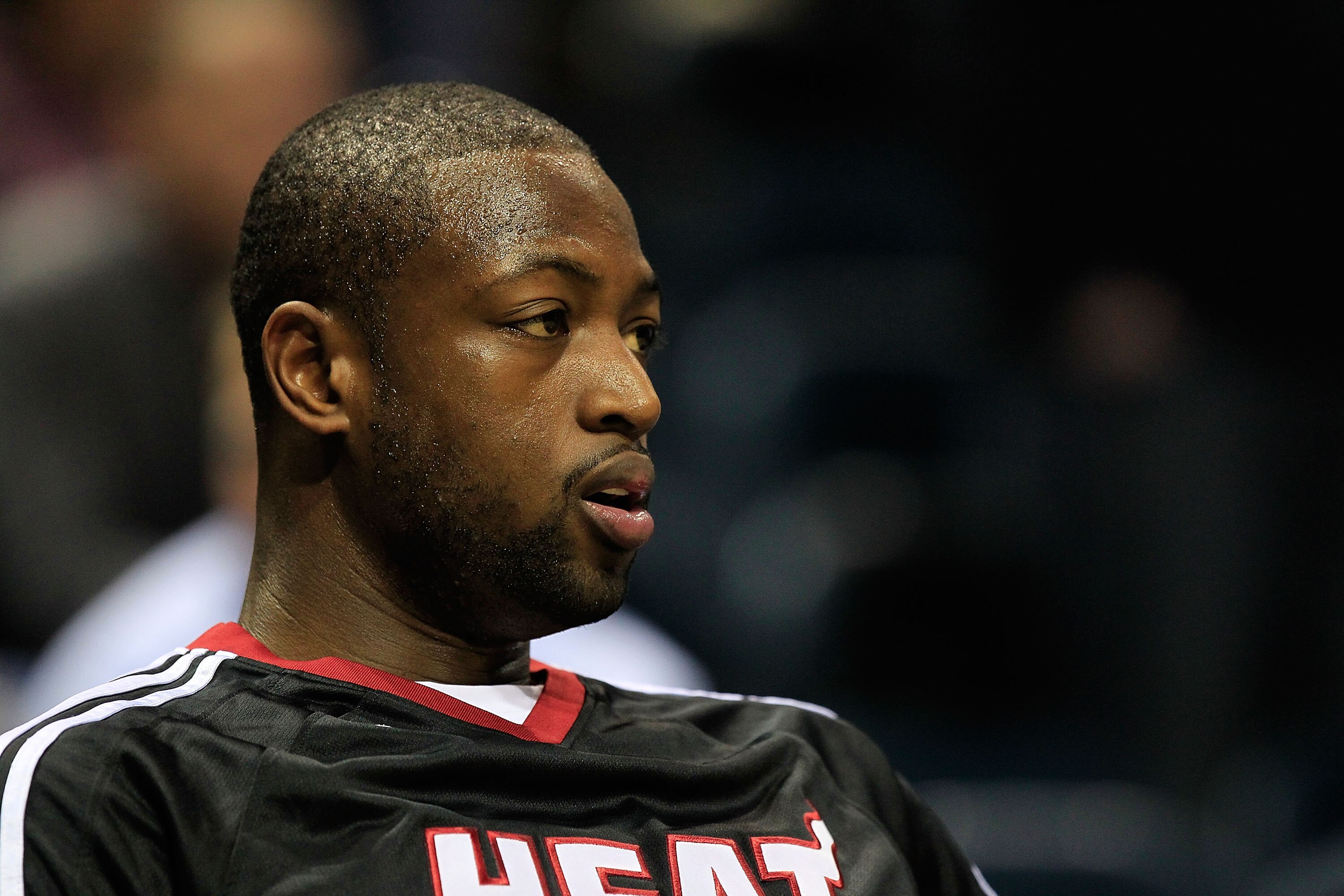 MILWAUKEE, WI - DECEMBER 06: Dwyane Wade #3 of the Miami Heat sits on the bench before a game against the Milwaukee Bucks at the Bradley Center on December 6, 2010 in Milwaukee, Wisconsin. The Heat defeated the Bucks 88-78. NOTE TO USER: User expressly ac
