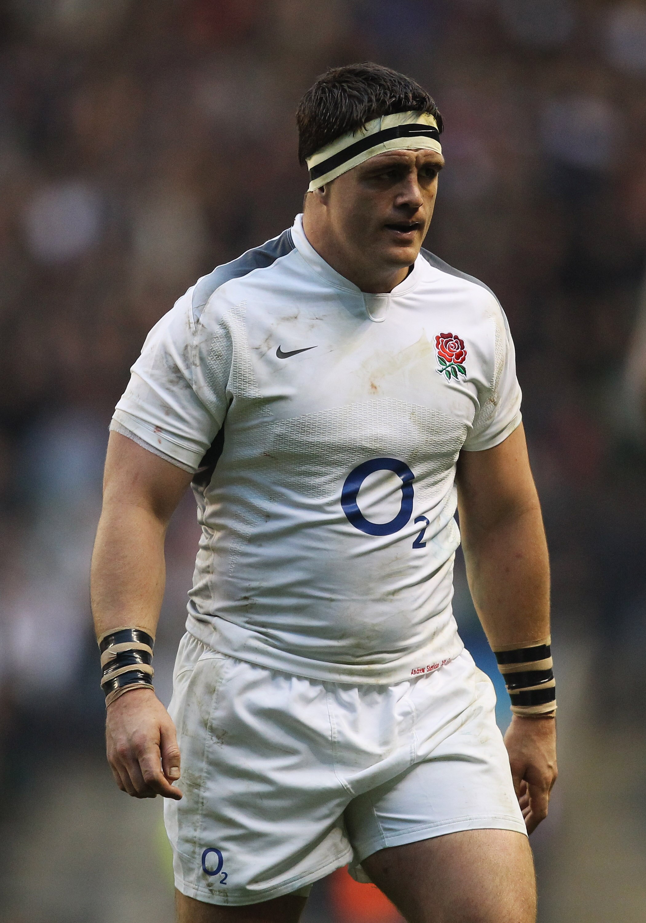LONDON, ENGLAND - NOVEMBER 20: Andrew Sheridan of England looks on during the Investec Challenge match between England and Samoa at Twickenham Stadium on November 20, 2010 in London, England.  (Photo by Warren Little/Getty Images)