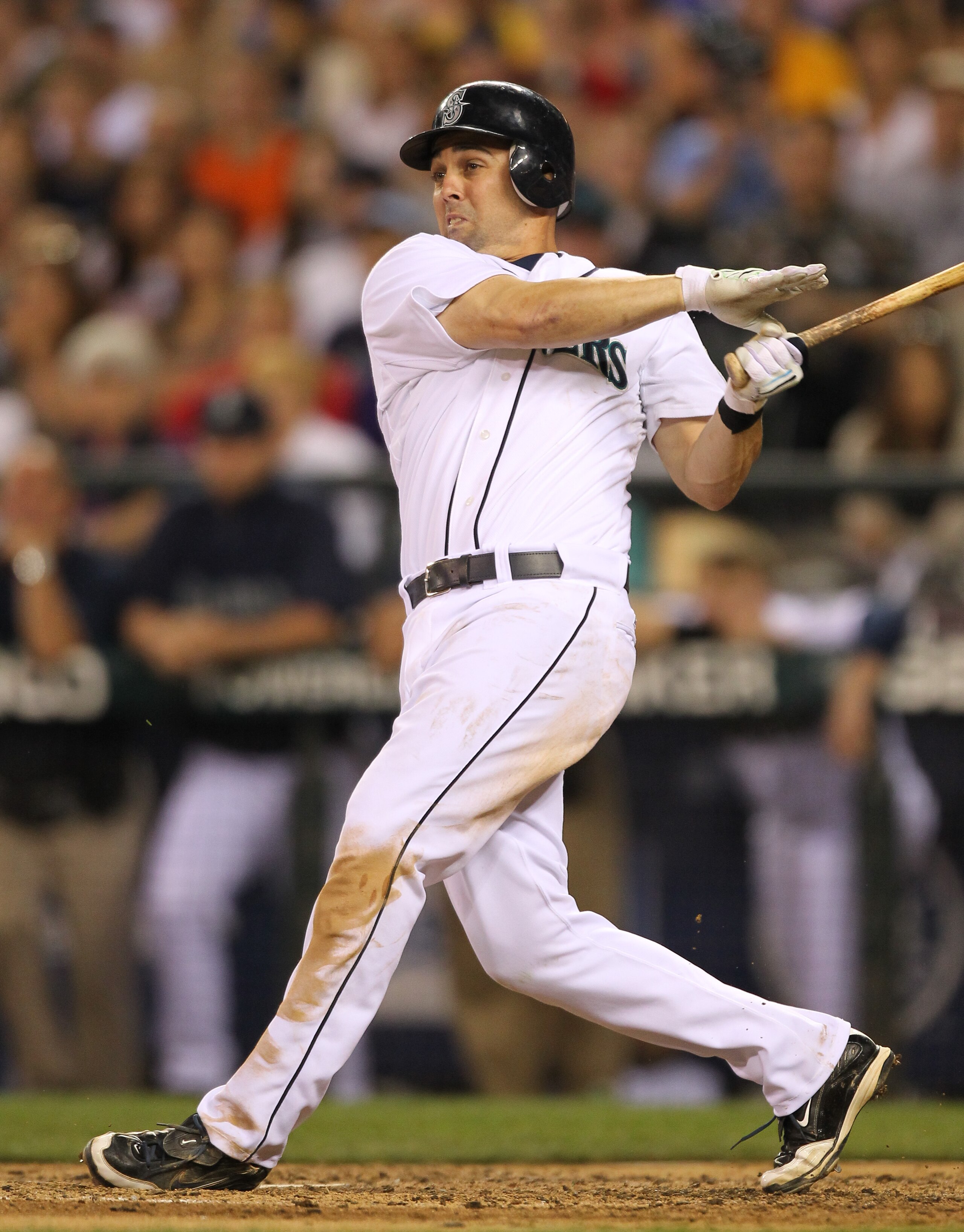 SEATTLE - JULY 24:  Jack Wilson #2 of the Seattle Mariners bats against the Boston Red Sox at Safeco Field on July 24, 2010 in Seattle, Washington. (Photo by Otto Greule Jr/Getty Images)