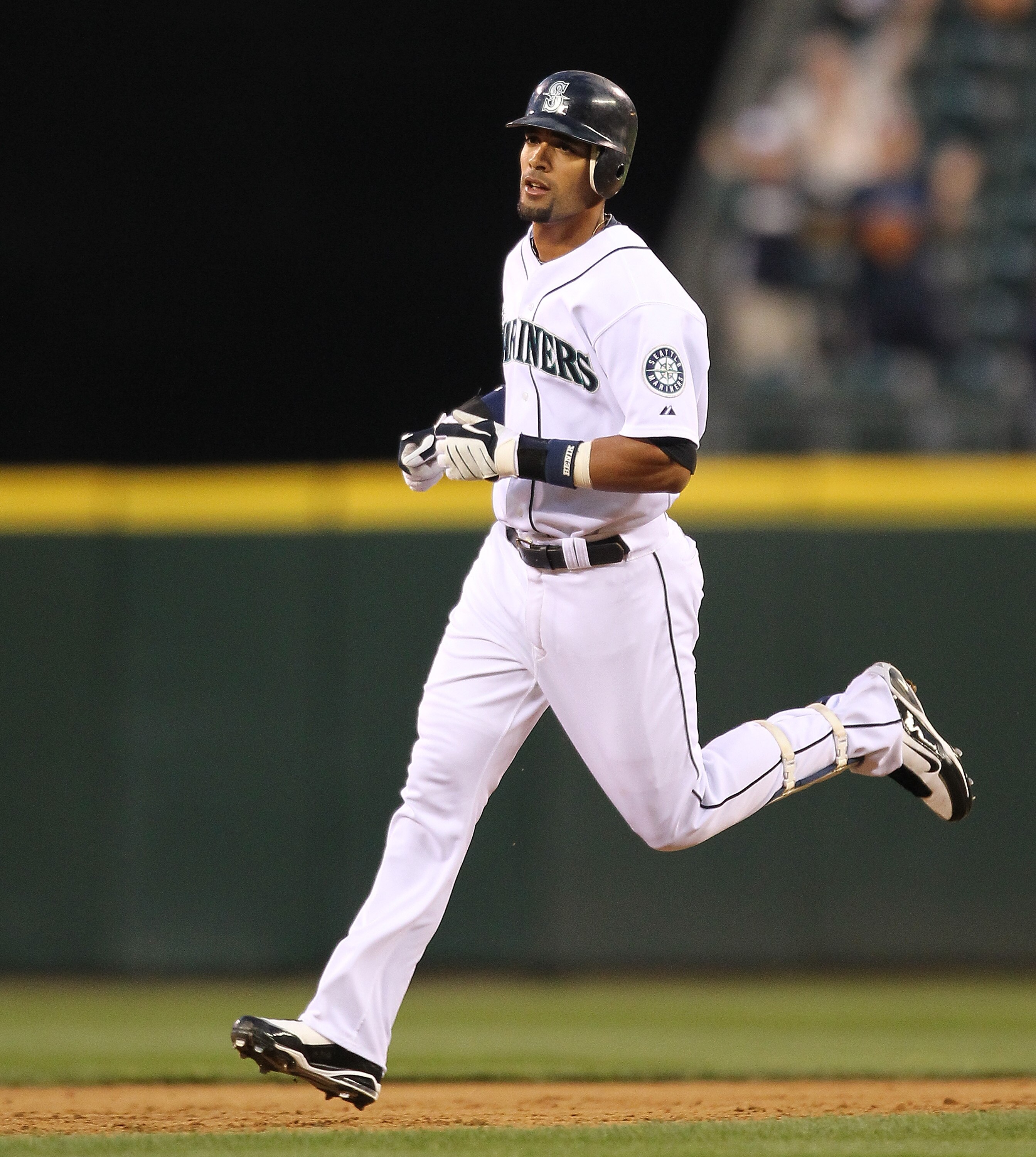 SEATTLE - AUGUST 03:  Franklin Gutierrez #21 of the Seattle Mariners rounds the bases after hitting a home run against the Texas Rangers at Safeco Field on August 3, 2010 in Seattle, Washington. (Photo by Otto Greule Jr/Getty Images)