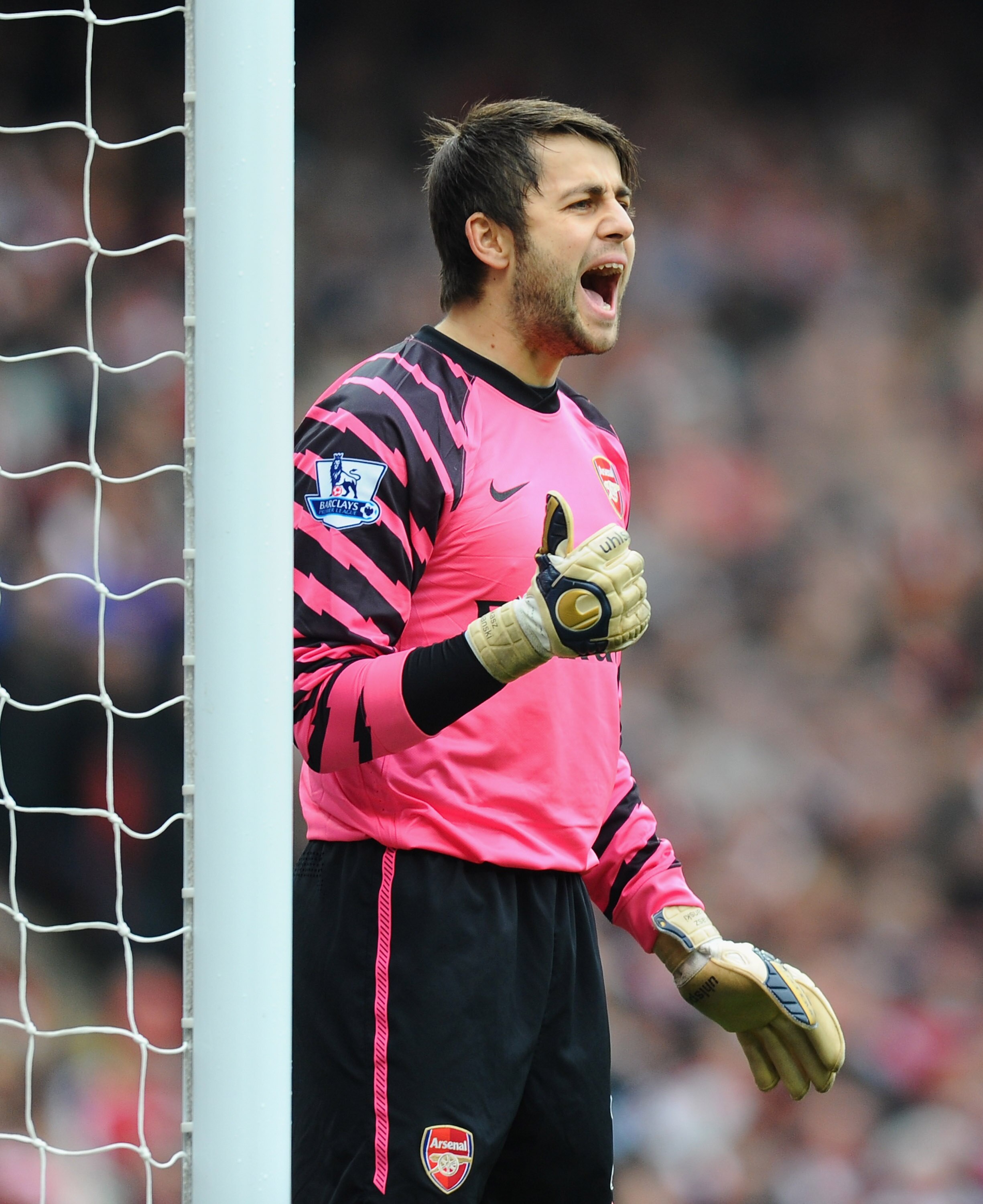 LONDON, ENGLAND - NOVEMBER 20:  Lukasz Fabianski of Arsenal in action during the Barclays Premier League match between Arsenal and Tottenham Hotspur at the Emirates Stadium on November 20, 2010 in London, England.  (Photo by Mike Hewitt/Getty Images)