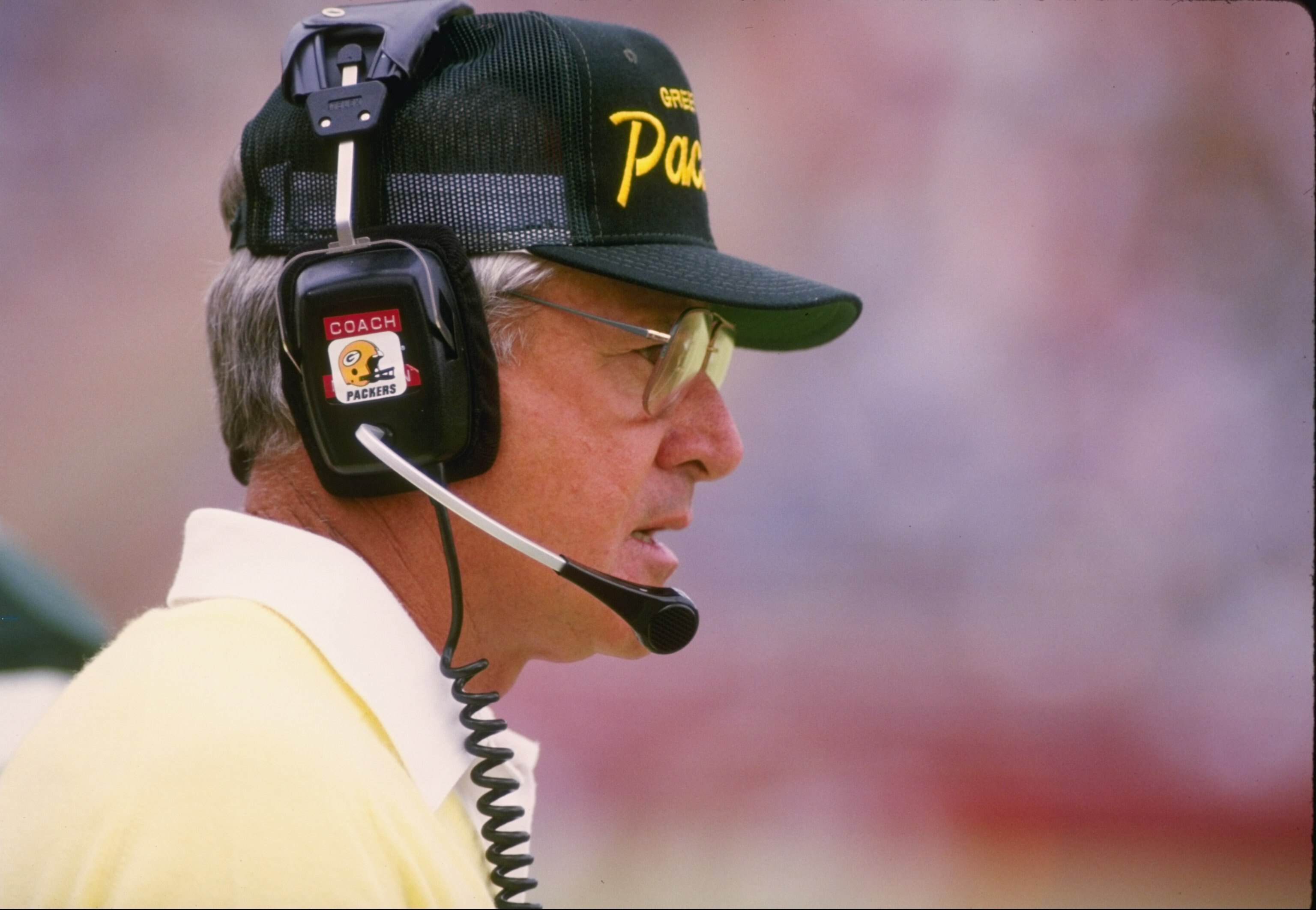 27 Aug 1988:  Head coach Lindy Infante of the Green Bay Packers in action during a preseason game against the New York Jets at Lambeau Field in Green Bay, Wisconsin. Mandatory Credit: Jonathan Daniel  /Allsport