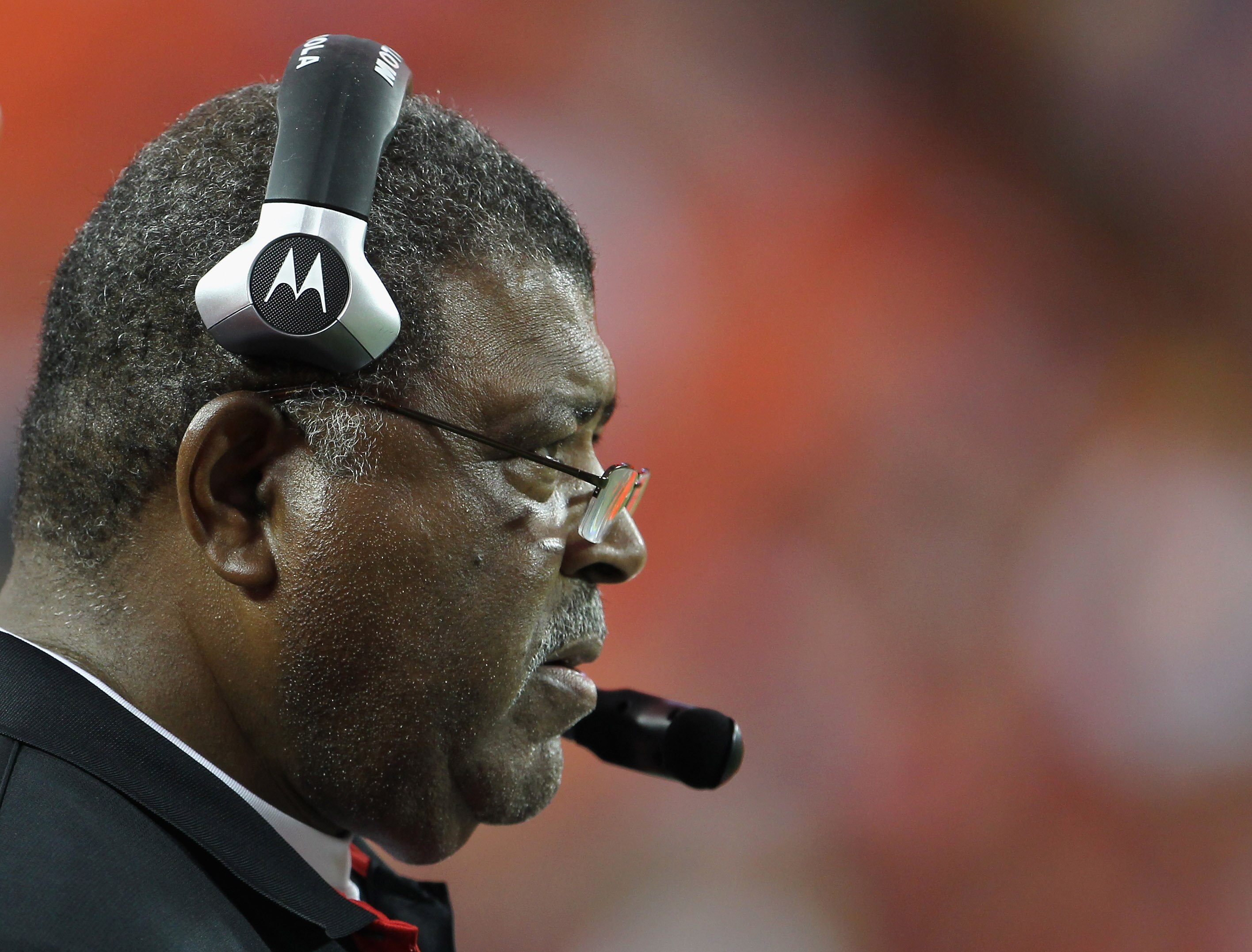 KANSAS CITY, MO - SEPTEMBER 02:  Defensive Coordinator Romeo Crennel of the Kansas City Chiefs looks on from the sidelines during the game against  the Green Bay Packers on September 2, 2010 at Arrowhead Stadium in Kansas City, Missouri.  (Photo by Jamie