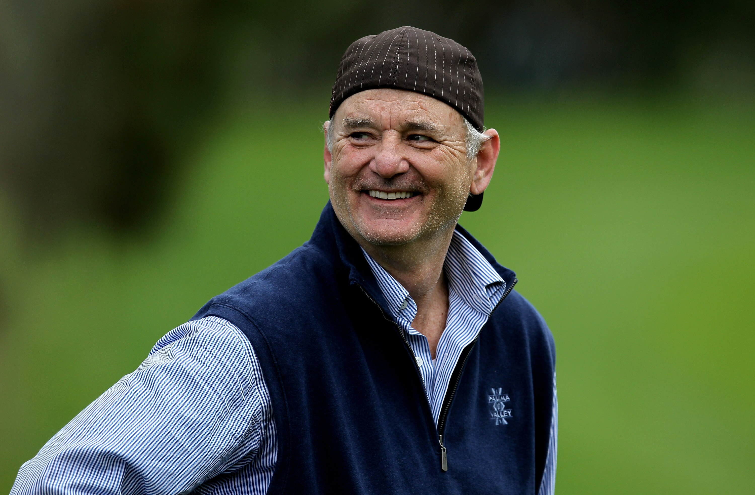 PEBBLE BEACH, CA - FEBRUARY 12:  Actor Bill Murray laughs during the second round of the AT&T Pebble Beach National Pro-Am at Spyglass Hill Golf Course on February 12 2010 in Pebble Beach, California.  (Photo by Stephen Dunn/Getty Images)