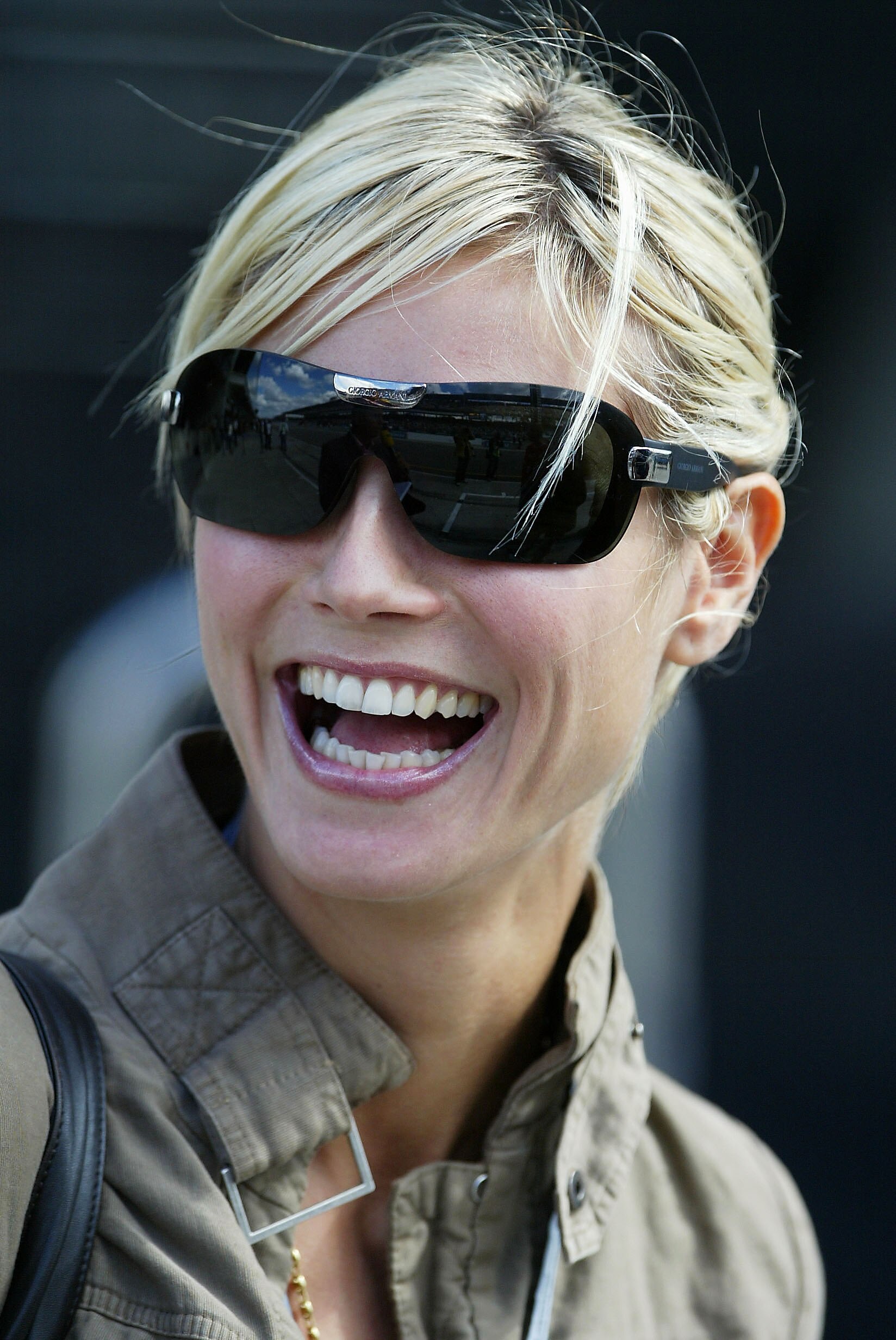 INDIANAPOLIS, IN - SEPTEMBER 27:  Heidi Klum of Germany attends the Formula One United States Grand Prix, on September 27, 2003 in Indianapolis, Indiana. (Photo by Clive Mason/Getty Images).