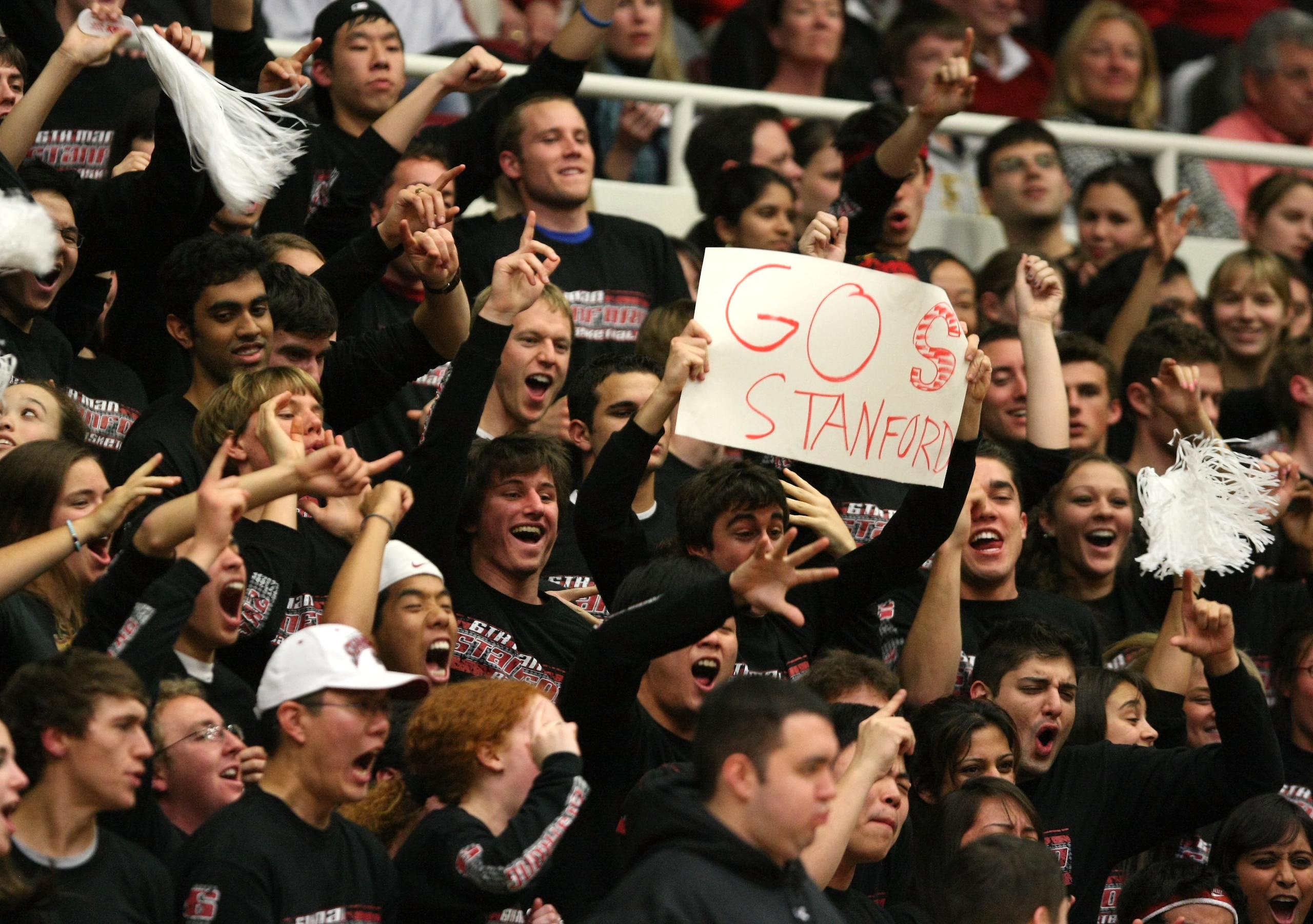 STANFORD, CA - JANUARY 17: Stanford Cardinal fans cheer against the Arizona Wildcats at Maples Pavillion on January 17, 2008 in Stanford, California. (Photo byJed Jacobsohn/Getty Images)