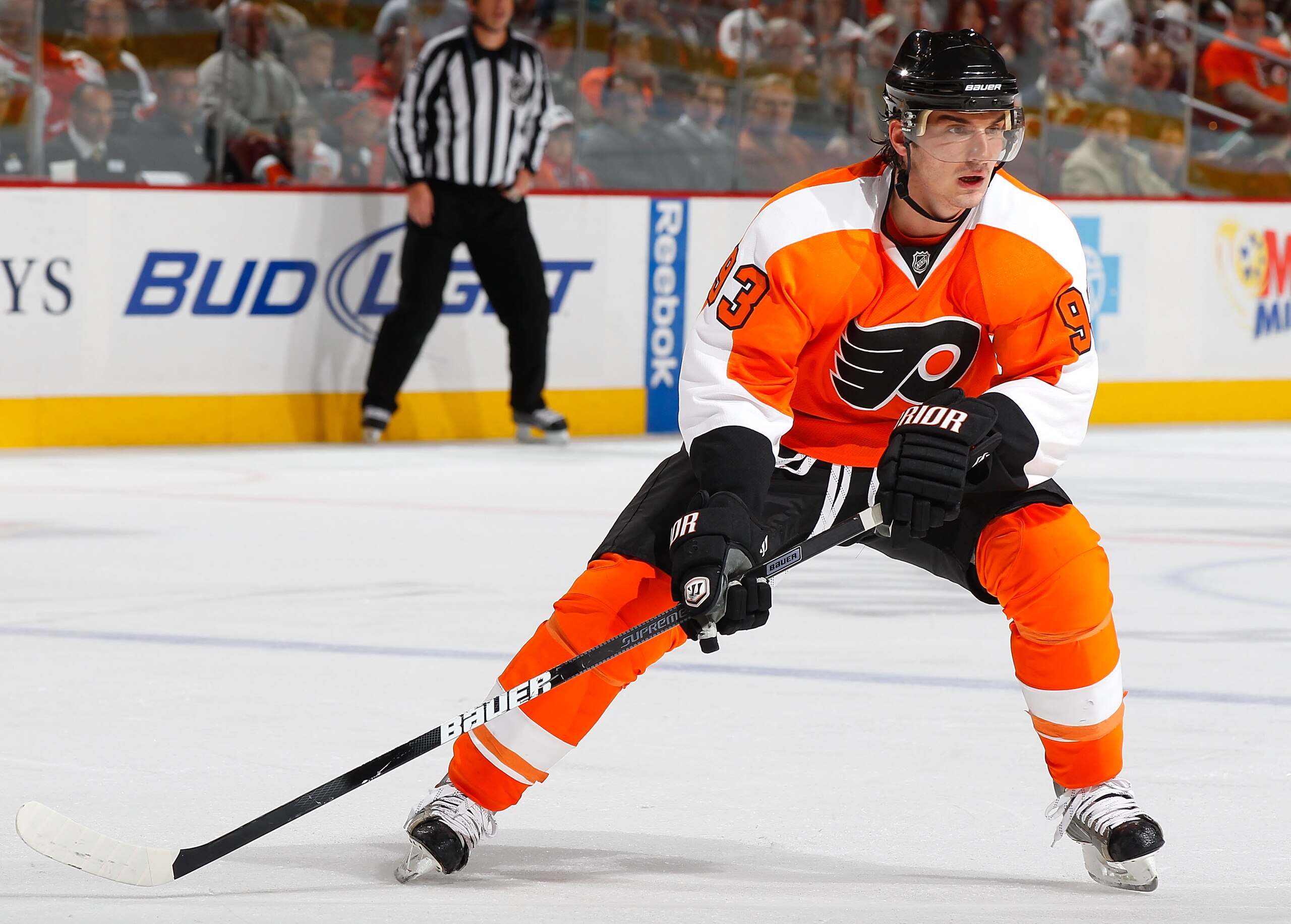 PHILADELPHIA - NOVEMBER 01:  Nikolai Zherdev #93 of the Philadelphia Flyers skates against the Carolina Hurricanes on November 1, 2010 at the Wells Fargo Center in Philadelphia, Pennsylvania. Flyers defeat the Hurricanes 3-2.  (Photo by Mike Stobe/Getty I