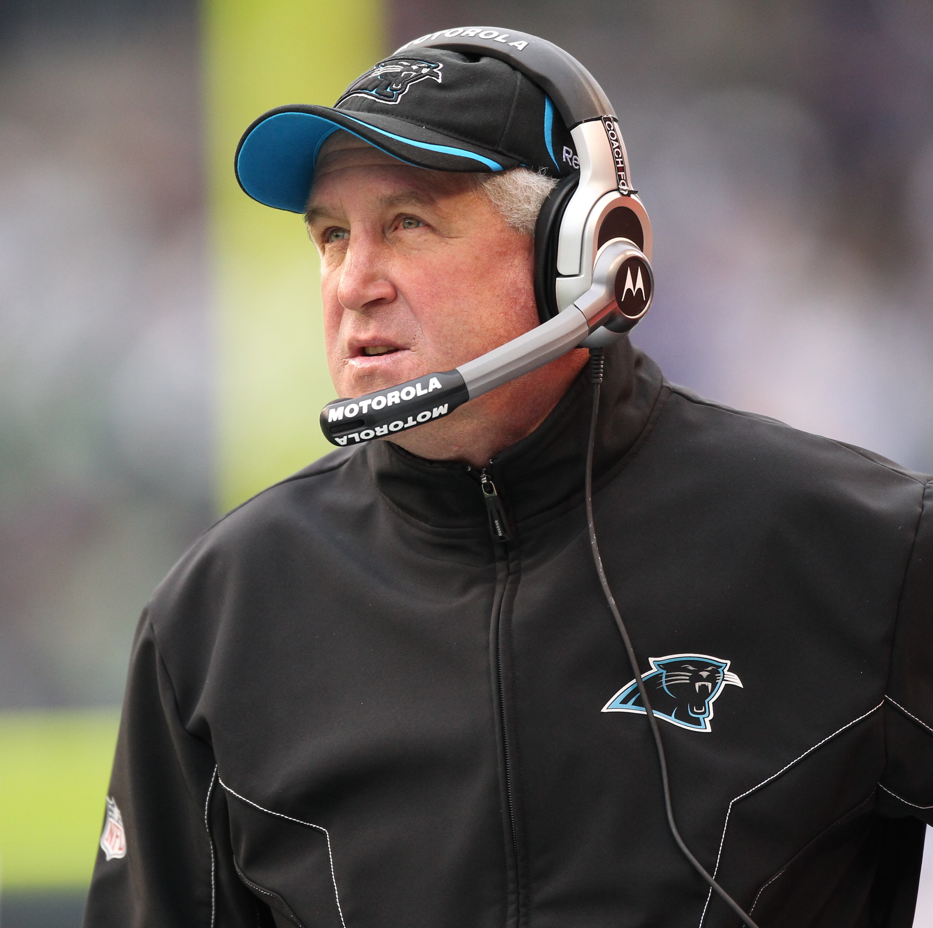 SEATTLE - DECEMBER 05:  Head coach John Fox of the Carolina Panthers looks on during the game against the Seattle Seahawks at Qwest Field on December 5, 2010 in Seattle, Washington. The Seahawks won, 31-14. (Photo by Otto Greule Jr/Getty Images)
