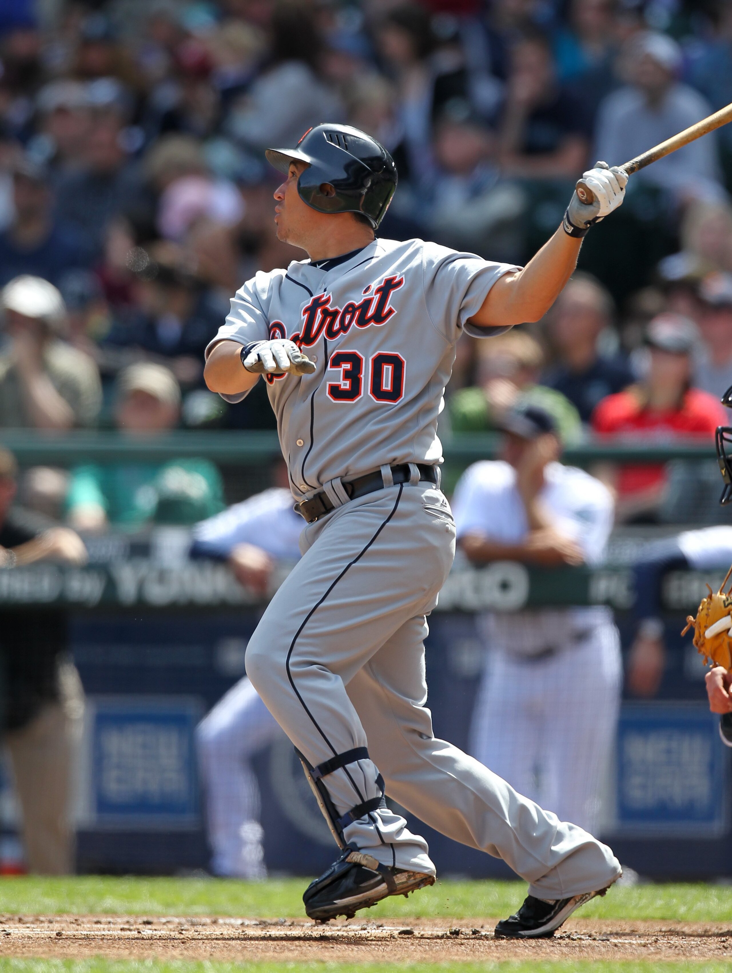 SEATTLE - APRIL 18:  Magglio Ordonez #30 of the Detroit Tigers bats against the Seattle Mariners at Safeco Field on April 18, 2010 in Seattle, Washington. (Photo by Otto Greule Jr/Getty Images)