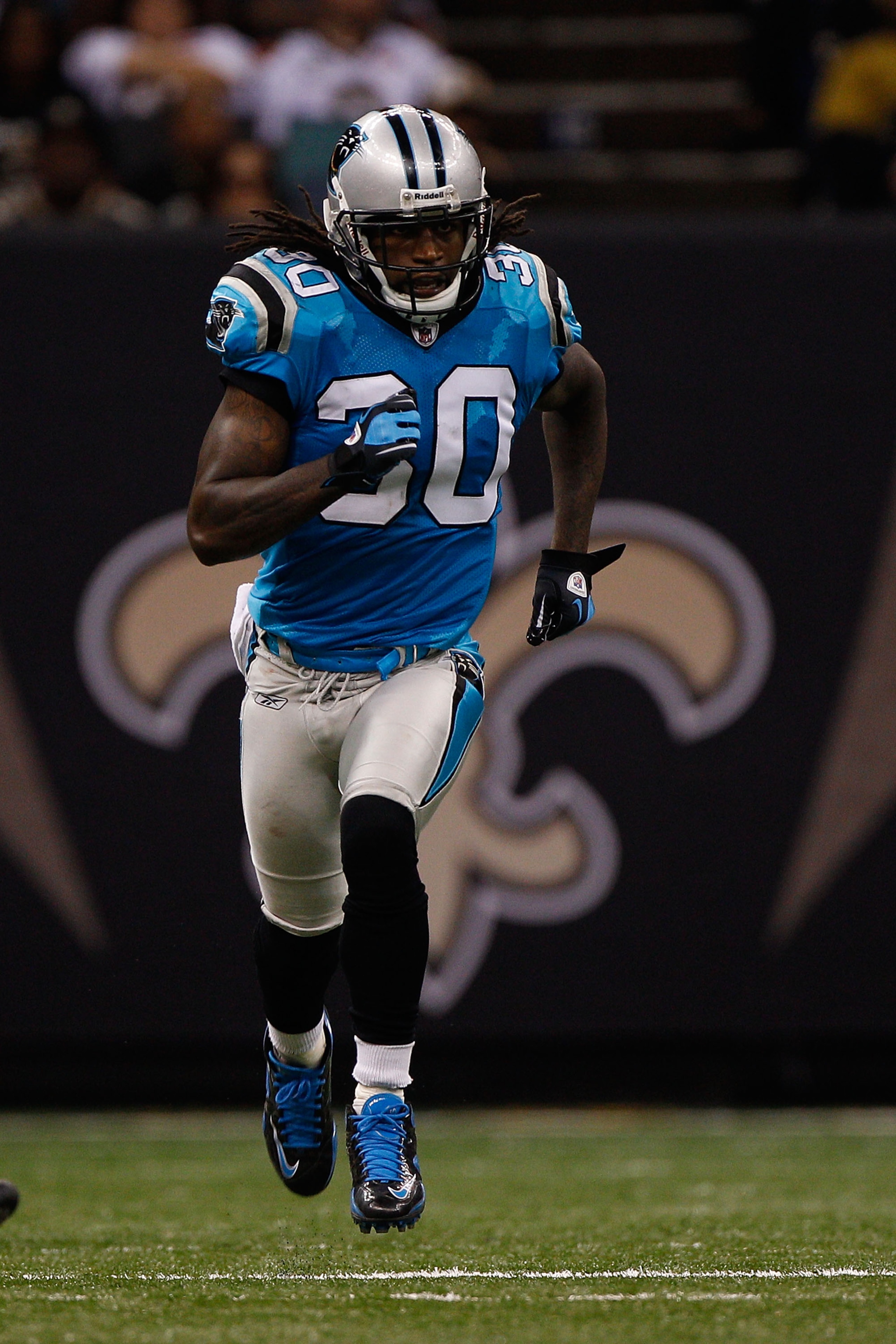 NEW ORLEANS - OCTOBER 03:  Charles Godfrey #30 of the Carolina Panthers in action during the game against the New Orleans Saints at the Louisiana Superdome on October 3, 2010 in New Orleans, Louisiana.  (Photo by Chris Graythen/Getty Images)