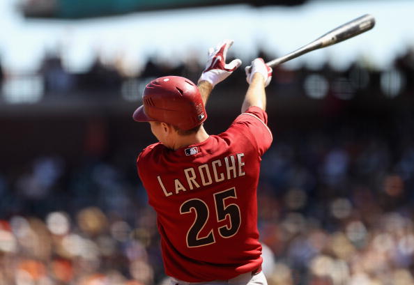 SAN FRANCISCO - AUGUST 29:  Adam LaRoche #25 of the Arizona Diamondbacks bats against the San Francisco Giants at AT&T Park on August 29, 2010 in San Francisco, California.  (Photo by Ezra Shaw/Getty Images)