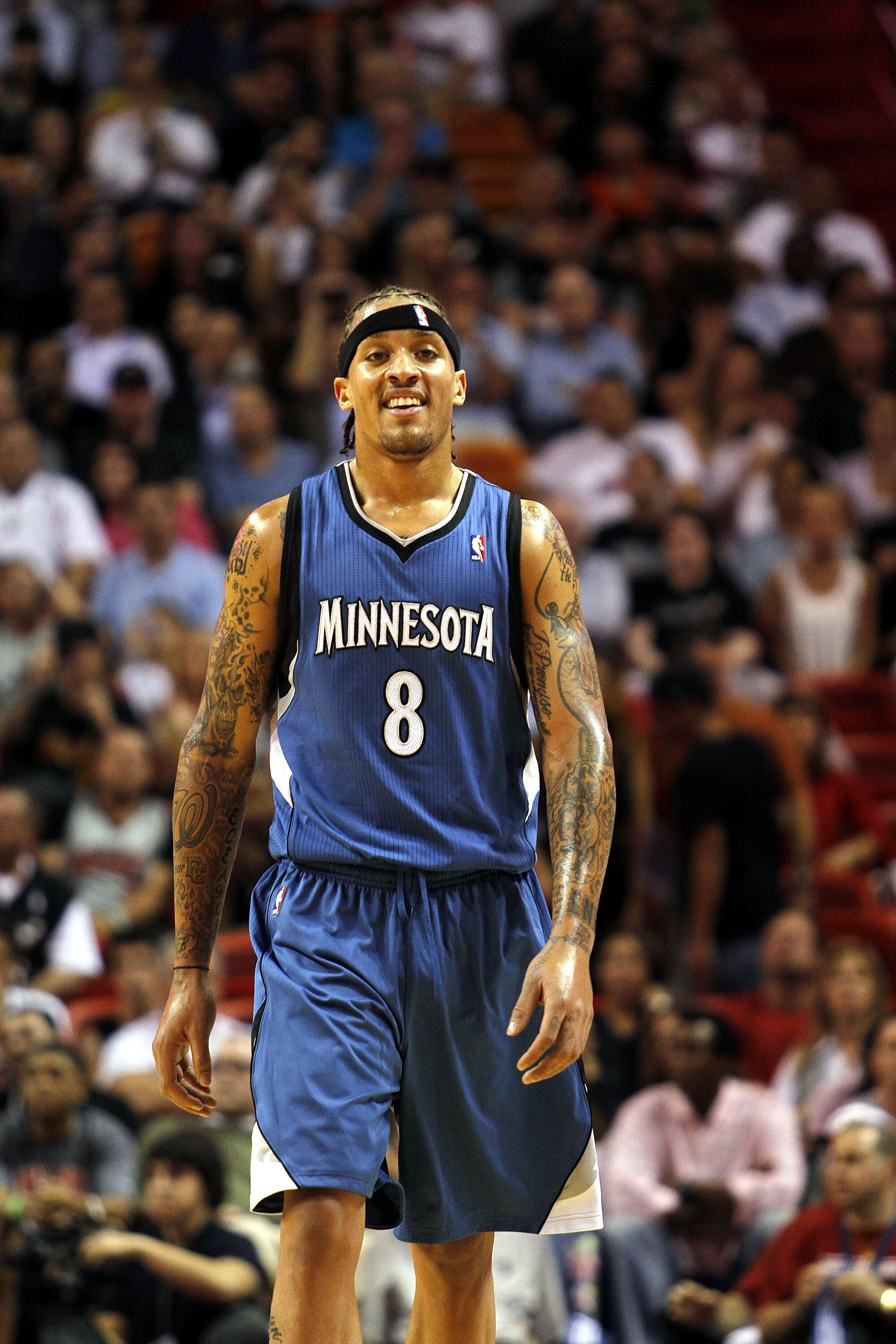 MIAMI - NOVEMBER 02:  Forward Michael Beasley #8 of the Minnesota Timberwolves in action against the Miami Heat at American Airlines Arena on November 2, 2010 in Miami, Florida. NOTE TO USER: User expressly acknowledges and agrees that, by downloading and