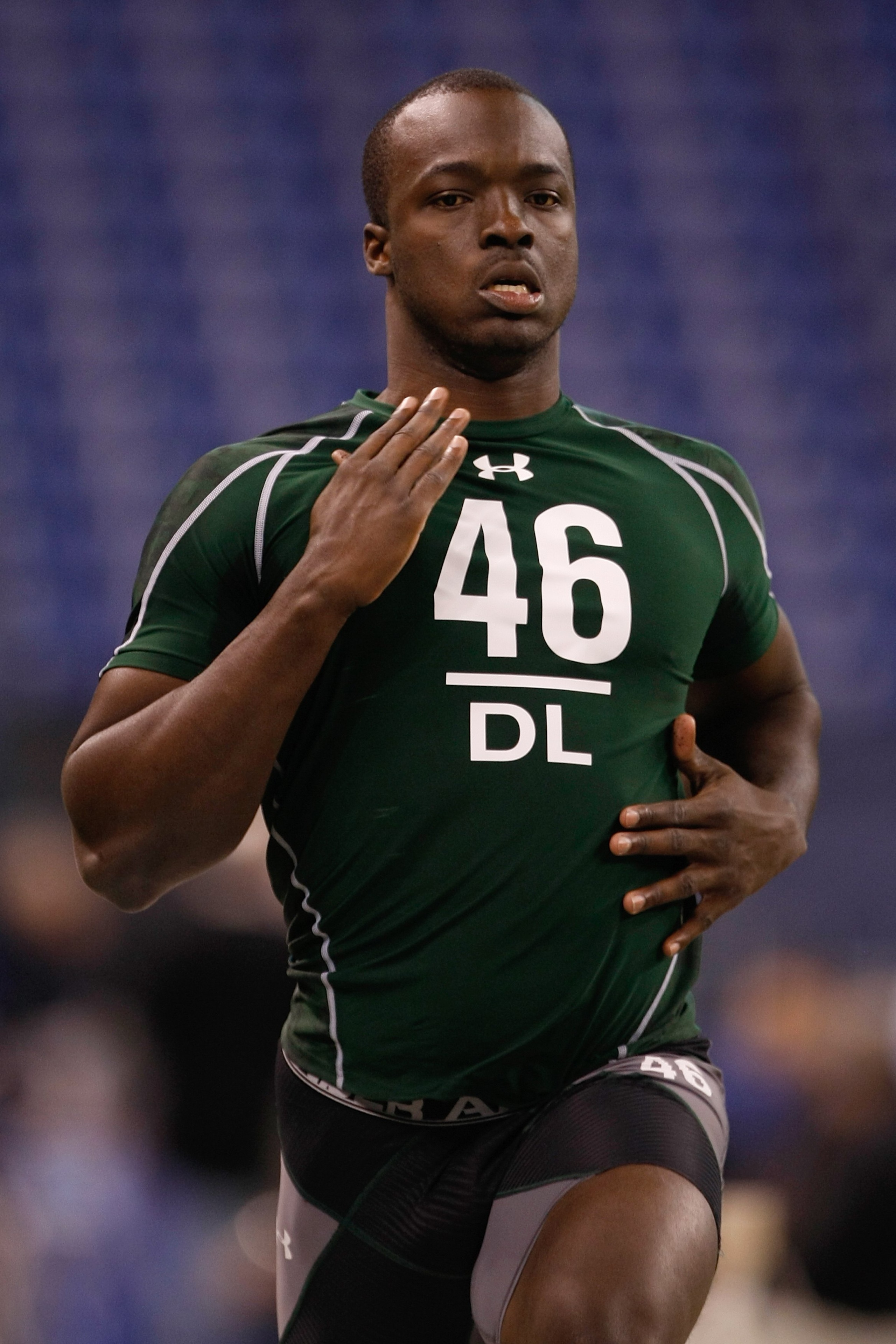 INDIANAPOLIS, IN - MARCH 1: Defensive lineman Ricky Sapp of Clemson runs the 40 yard dash during the NFL Scouting Combine presented by Under Armour at Lucas Oil Stadium on March 1, 2010 in Indianapolis, Indiana. (Photo by Scott Boehm/Getty Images) INDIANAPOLIS, IN - MARCH 1: Defensive lineman Ricky Sapp of Clemson runs the 40 yard dash during the NFL Scouting Combine presented by Under Armour at Lucas Oil Stadium on March 1, 2010 in Indianapolis, Indiana. (Photo by Scott Boehm/Getty Images)
