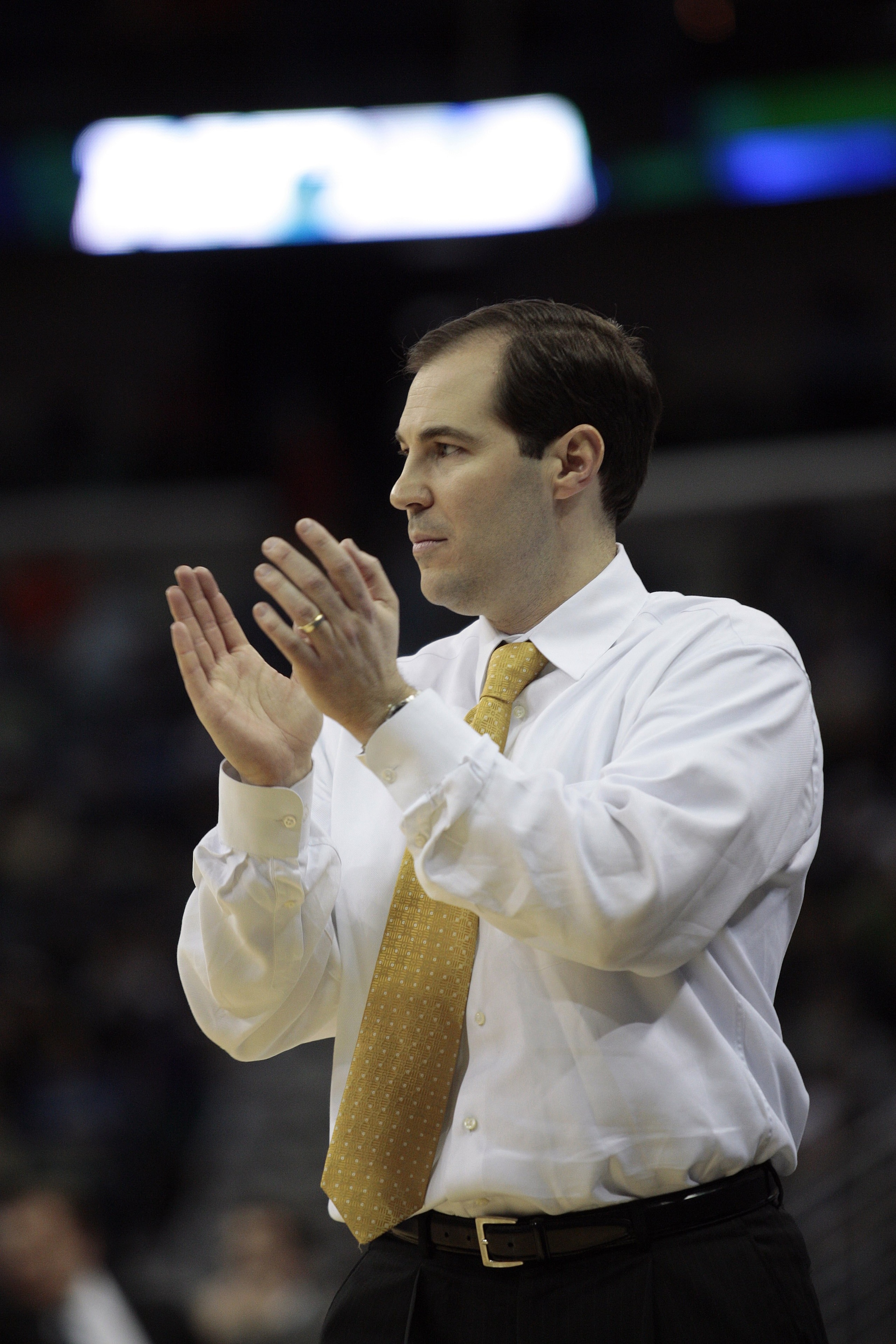 NEW ORLEANS - MARCH 20: Coach Scott Drew of the Baylor Bears reacts during the second round of the 2010 NCAA men's basketball tournament game against Old Dominion at the New Orleans Arena on March 20, 2010 in New Orleans, Louisiana. (Photo by Dave Marti NEW ORLEANS - MARCH 20: Coach Scott Drew of the Baylor Bears reacts during the second round of the 2010 NCAA men's basketball tournament game against Old Dominion at the New Orleans Arena on March 20, 2010 in New Orleans, Louisiana. (Photo by Dave Marti