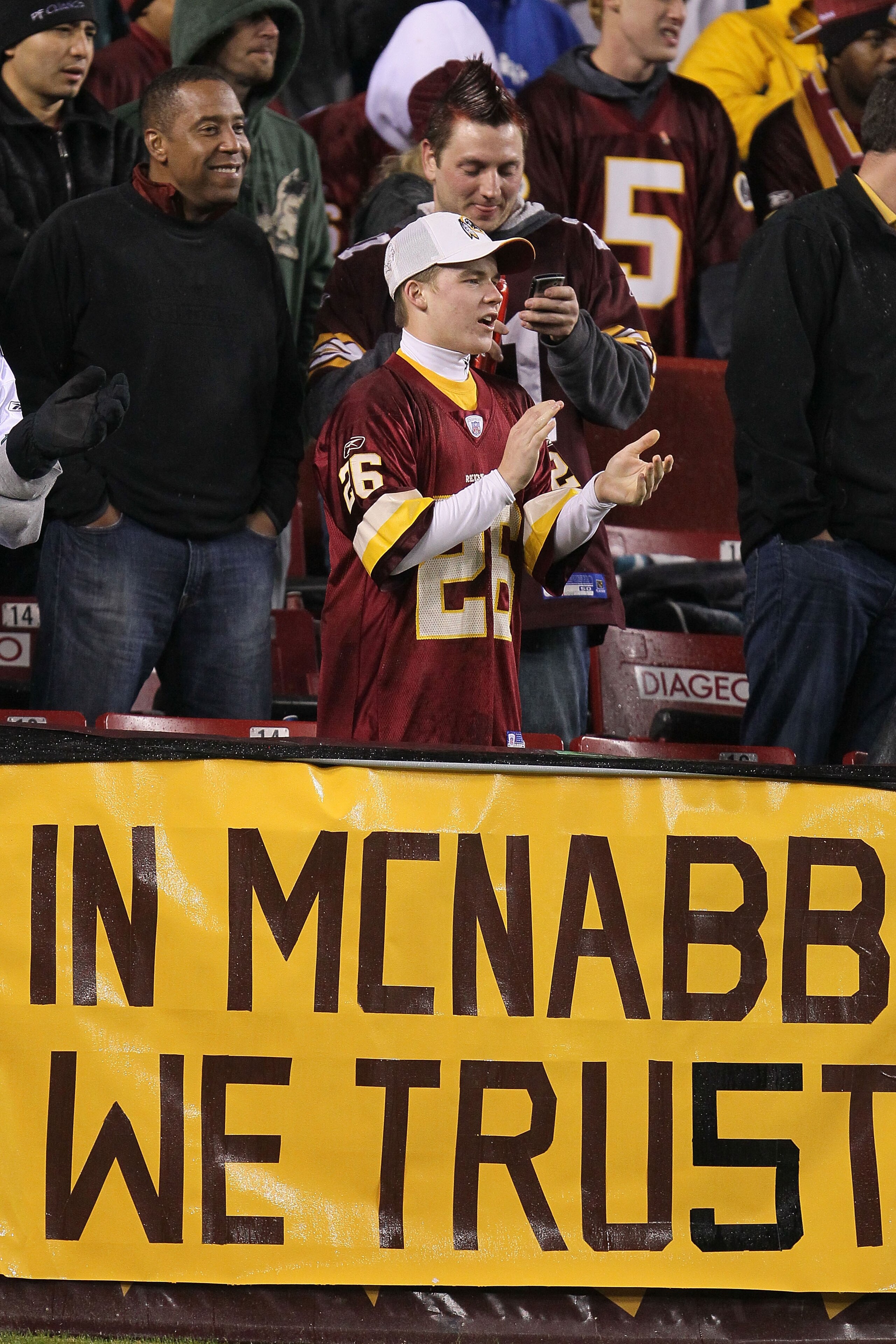 LANDOVER, MD - NOVEMBER 15: A Redskins fan supports his team during the game between the Washington Redskins and the Philadelphia Eagles on November 15, 2010 at FedExField in Landover, Maryland. (Photo by Chris McGrath/Getty Images) LANDOVER, MD - NOVEMBER 15: A Redskins fan supports his team during the game between the Washington Redskins and the Philadelphia Eagles on November 15, 2010 at FedExField in Landover, Maryland. (Photo by Chris McGrath/Getty Images)