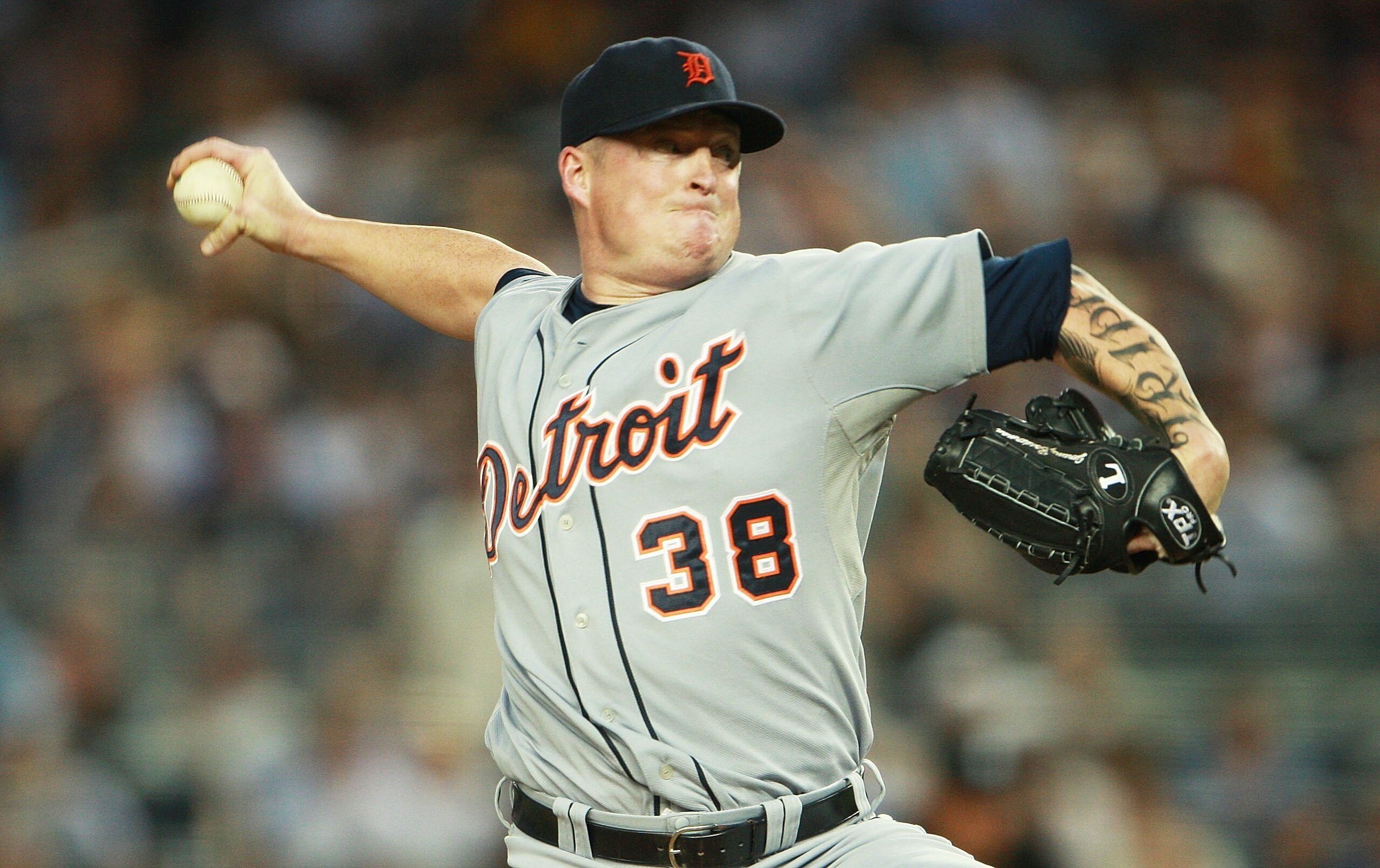 NEW YORK - AUGUST 18: Jeremy Bonderman #38 of the Detroit Tigers pitching against the New York Yankees at Yankee Stadium on August 18, 2010 in the Bronx borough of New York City. (Photo by Andrew Burton/Getty Images) NEW YORK - AUGUST 18: Jeremy Bonderman #38 of the Detroit Tigers pitching against the New York Yankees at Yankee Stadium on August 18, 2010 in the Bronx borough of New York City. (Photo by Andrew Burton/Getty Images)