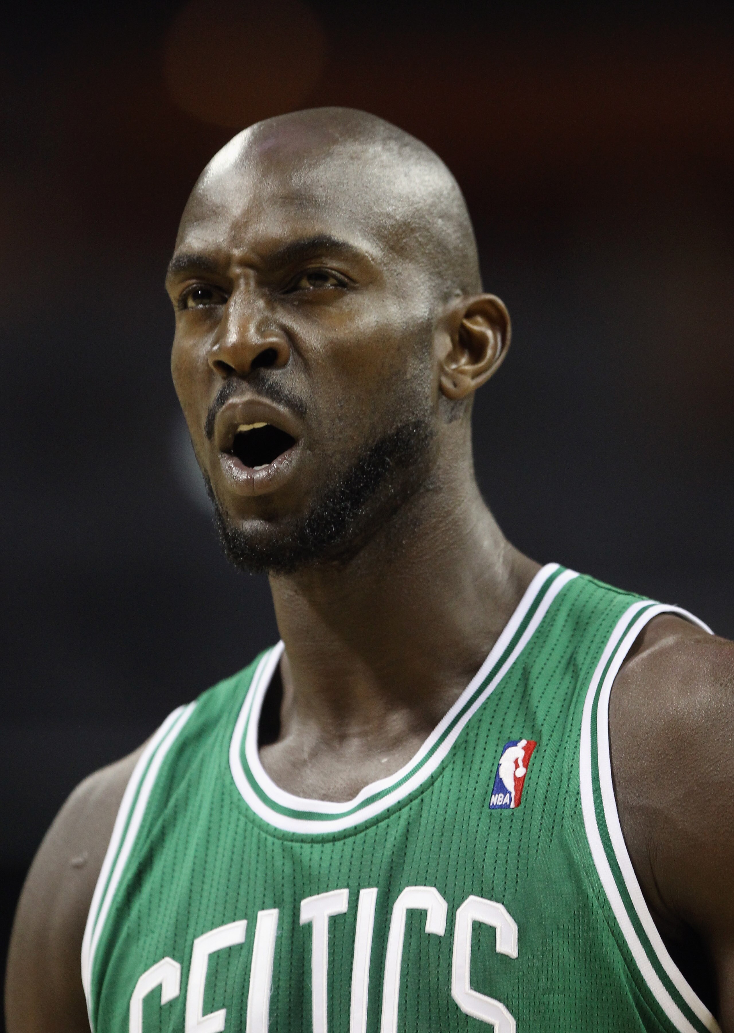CHARLOTTE, NC - DECEMBER 11:  Kevin Garnett #5 of the Boston Celtics reacts against the Charlotte Bobcats during their game at Time Warner Cable Arena on December 11, 2010 in Charlotte, North Carolina. NOTE TO USER: User expressly acknowledges and agrees