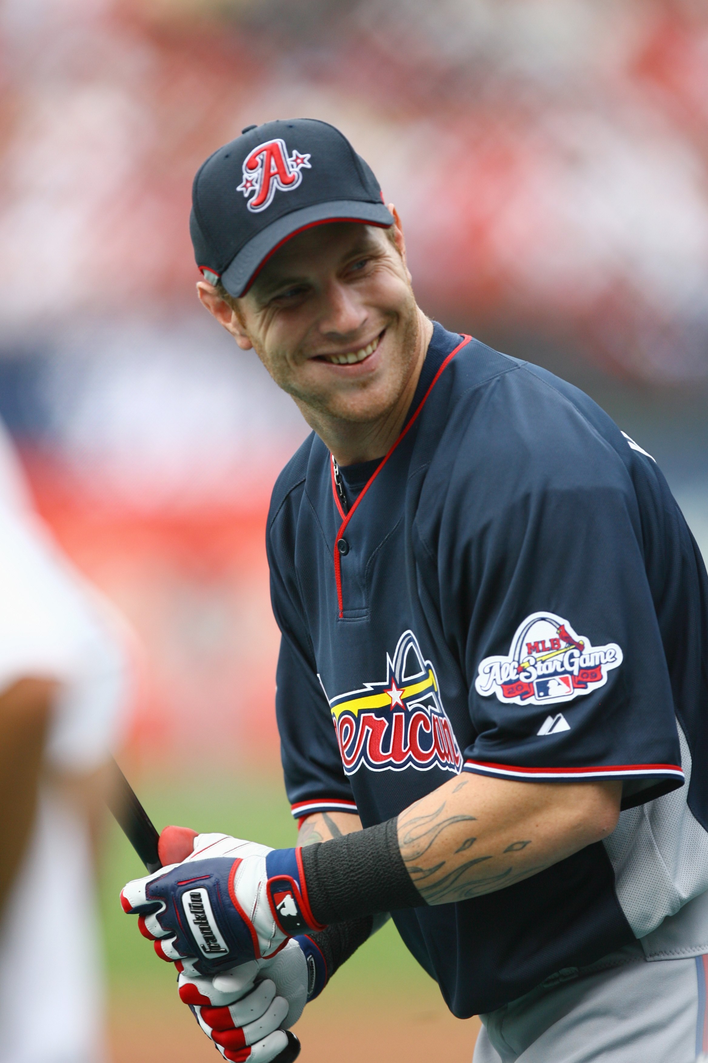 ST. LOUIS, MO - JULY 14:   American League All-Star Josh Hamilton of the Texas Rangers takes batting practice prior to  the 2009 MLB All-Star Game against the National League All-Stars at Busch Stadium on July 14, 2009 in St Louis, Missouri. (Photo by: Ja