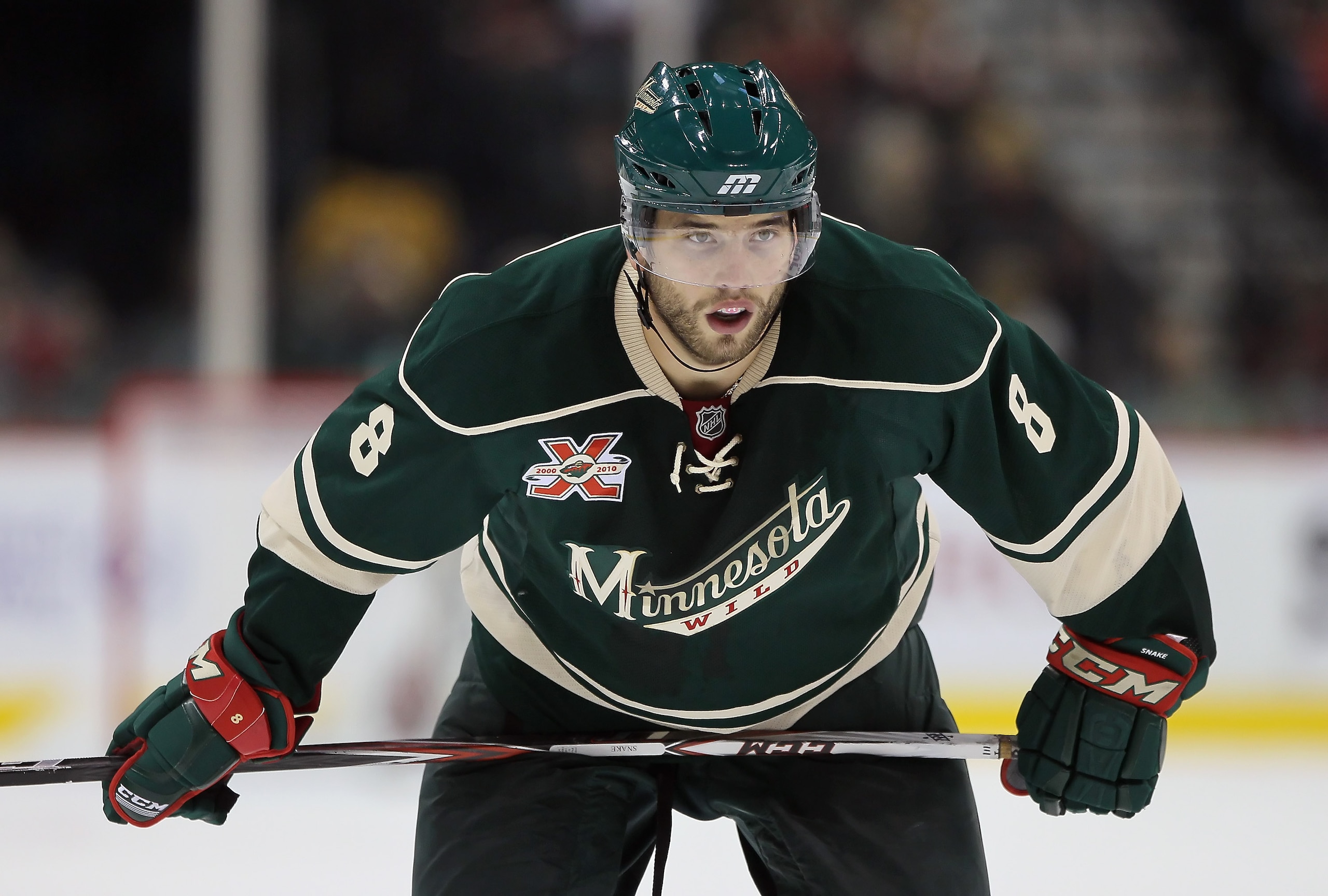 ST PAUL, MN - OCTOBER 16: Brent Burns #8 of the Minnesota Wild waits to face off against the Columbus Blue Jackets at Xcel Energy Center on October 16, 2010 in St Paul, Minnesota. The Blue Jackets defeated the Wild 3-2. (Photo by Jeff Gross/Getty Image ST PAUL, MN - OCTOBER 16: Brent Burns #8 of the Minnesota Wild waits to face off against the Columbus Blue Jackets at Xcel Energy Center on October 16, 2010 in St Paul, Minnesota. The Blue Jackets defeated the Wild 3-2. (Photo by Jeff Gross/Getty Image