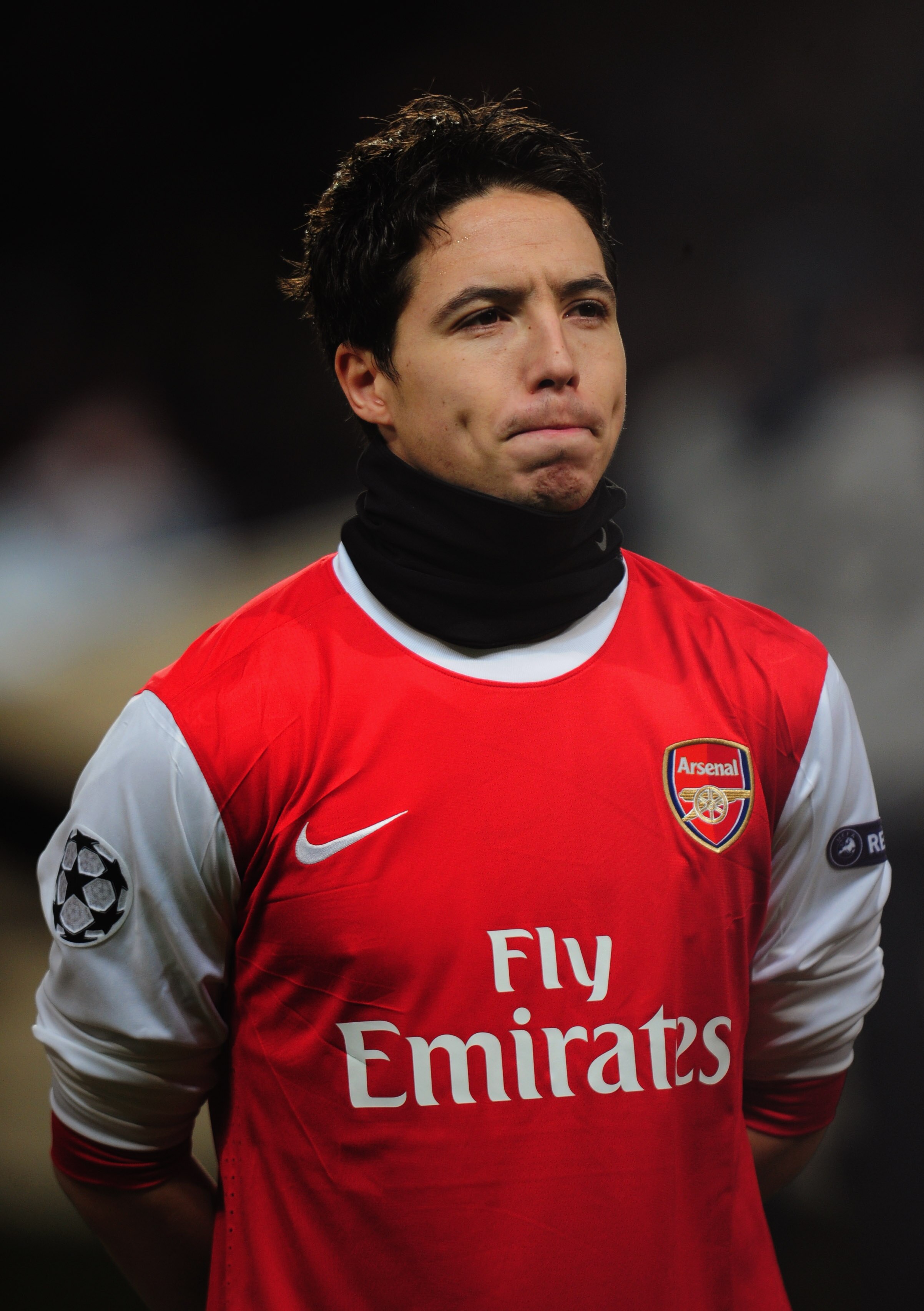 LONDON, ENGLAND - DECEMBER 08:  Samir Nasri of Arsenal looks on prior to the UEFA Champions League Group H match between Arsenal and FK Partizan Belgrade at the Emirates Stadium on December 8, 2010 in London, England.  (Photo by Shaun Botterill/Getty Imag