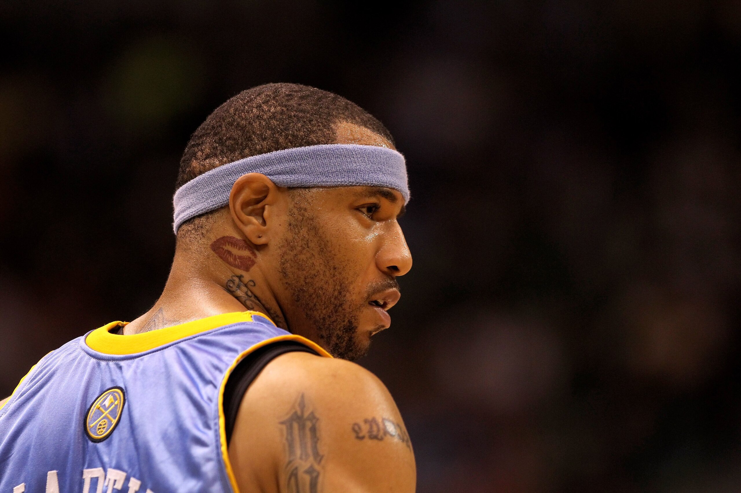 SALT LAKE CITY - APRIL 30:  Kenyon Martin #4 of the Denver Nuggets stands on the court during their game against the Utah Jazz in Game Six of the Western Conference Quarterfinals of the 2010 NBA Playoffs at EnergySolutions Arena on April 30, 2010 in Salt 