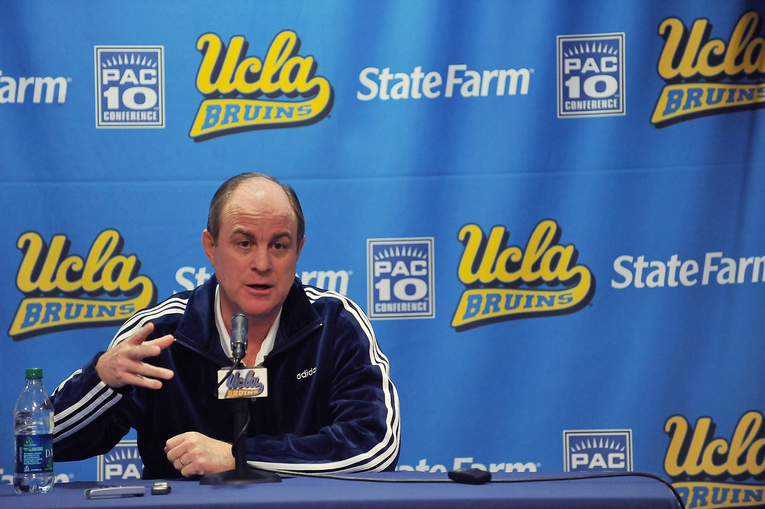LOS ANGELES, CA - FEBRUARY 02:  UCLA Head Basketball Coach Ben Howland speaks at UCLA on February 2, 2010 in Los Angeles, California.  (Photo by Jonathan Moore/Getty Images for the PGA of America)