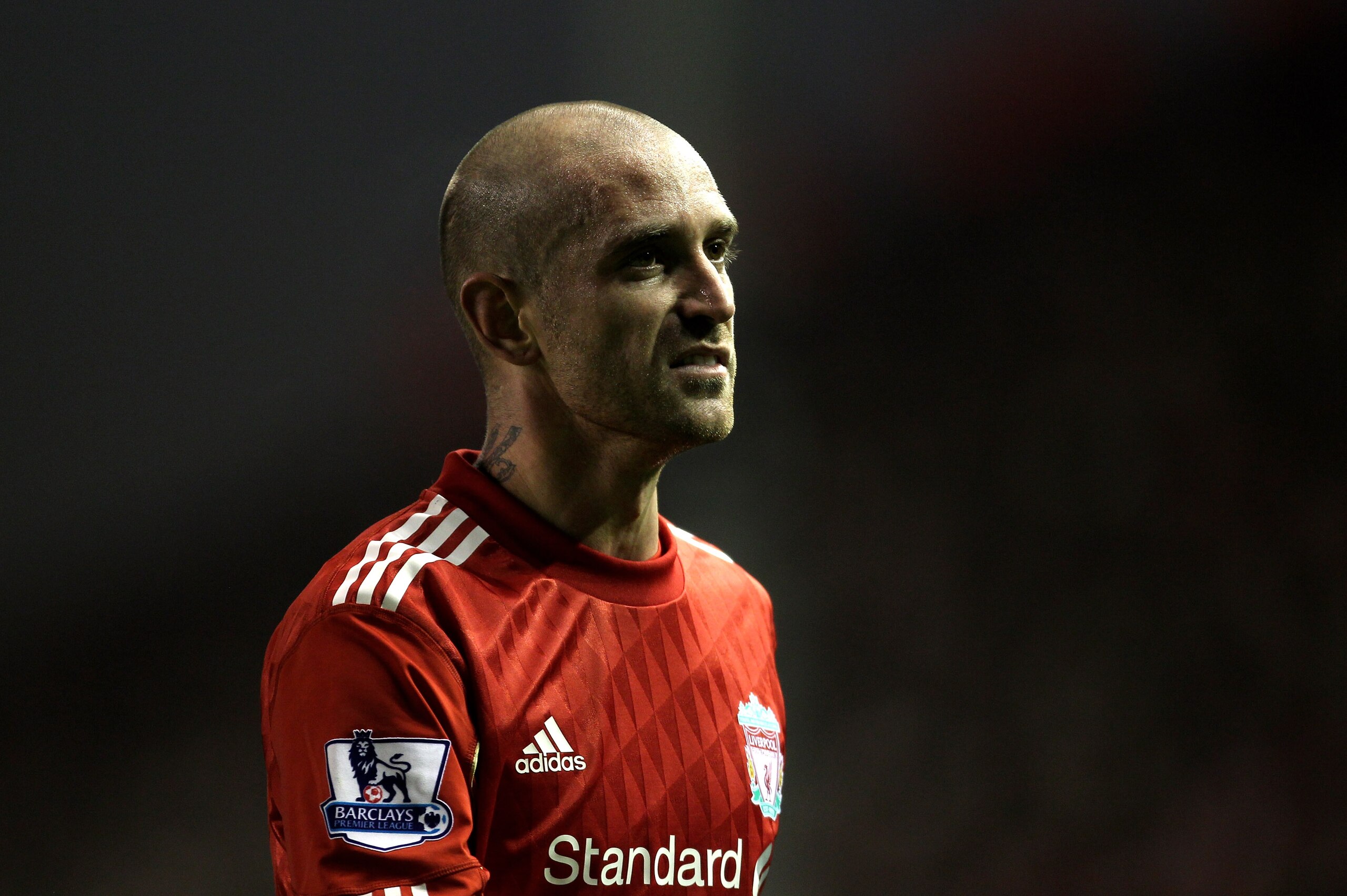 LIVERPOOL, ENGLAND - NOVEMBER 20:  Raul Meireles of Liverpool looks on during the Barclays Premier League match between Liverpool and West Ham United at Anfield on November 20, 2010 in Liverpool, England.  (Photo by Alex Livesey/Getty Images)