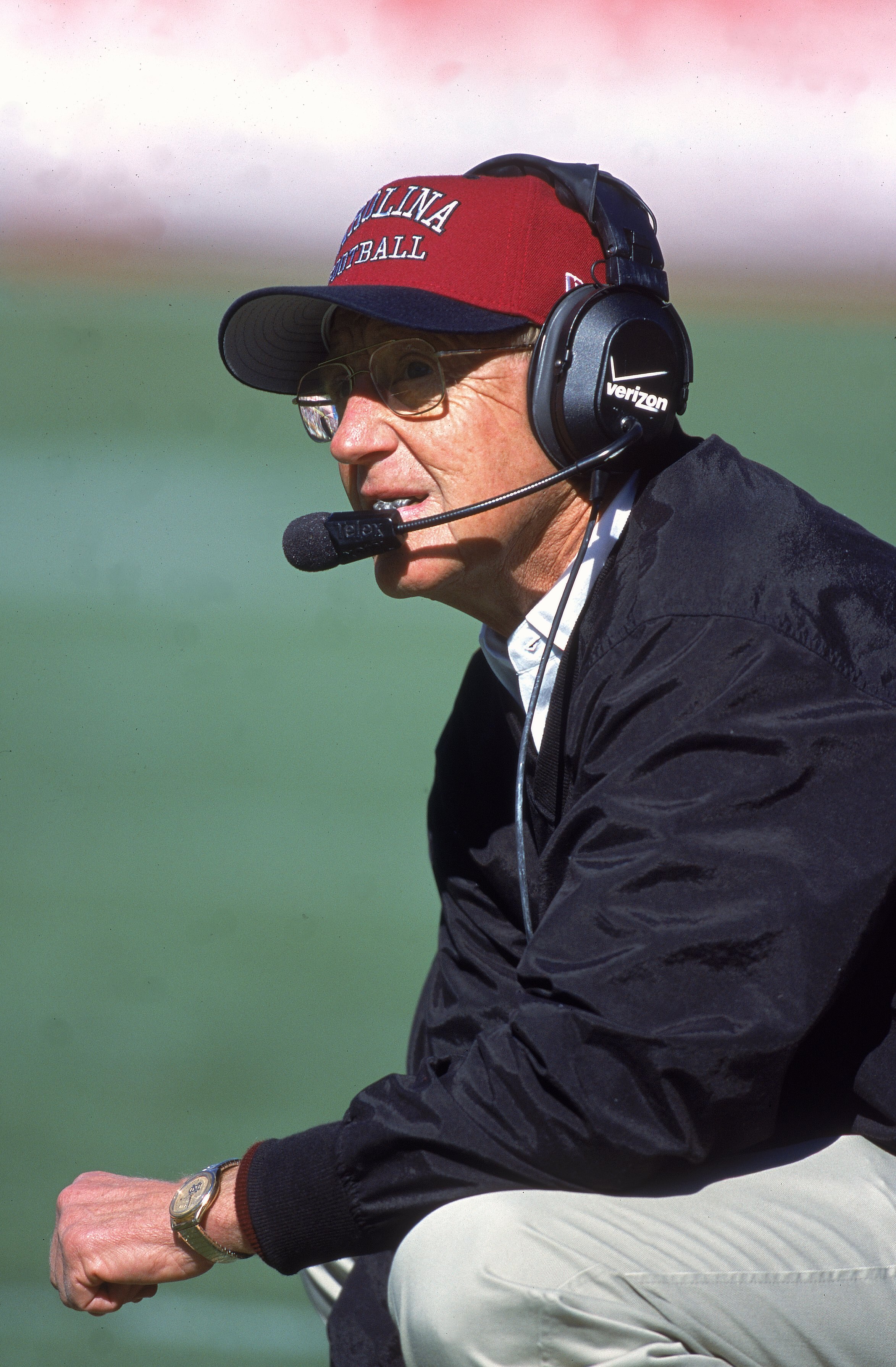 1 Jan 2001:  Head Coach Lou Holtz of the South Carolina Gamecocks looks on during the Outback Bowl Game against the Ohio State Buckeyes at the Raymond James Stadium in Tampa, Florida.  The Gamecocks defeated the Buckeyes 24-7.Mandatory Credit: Scott Halle