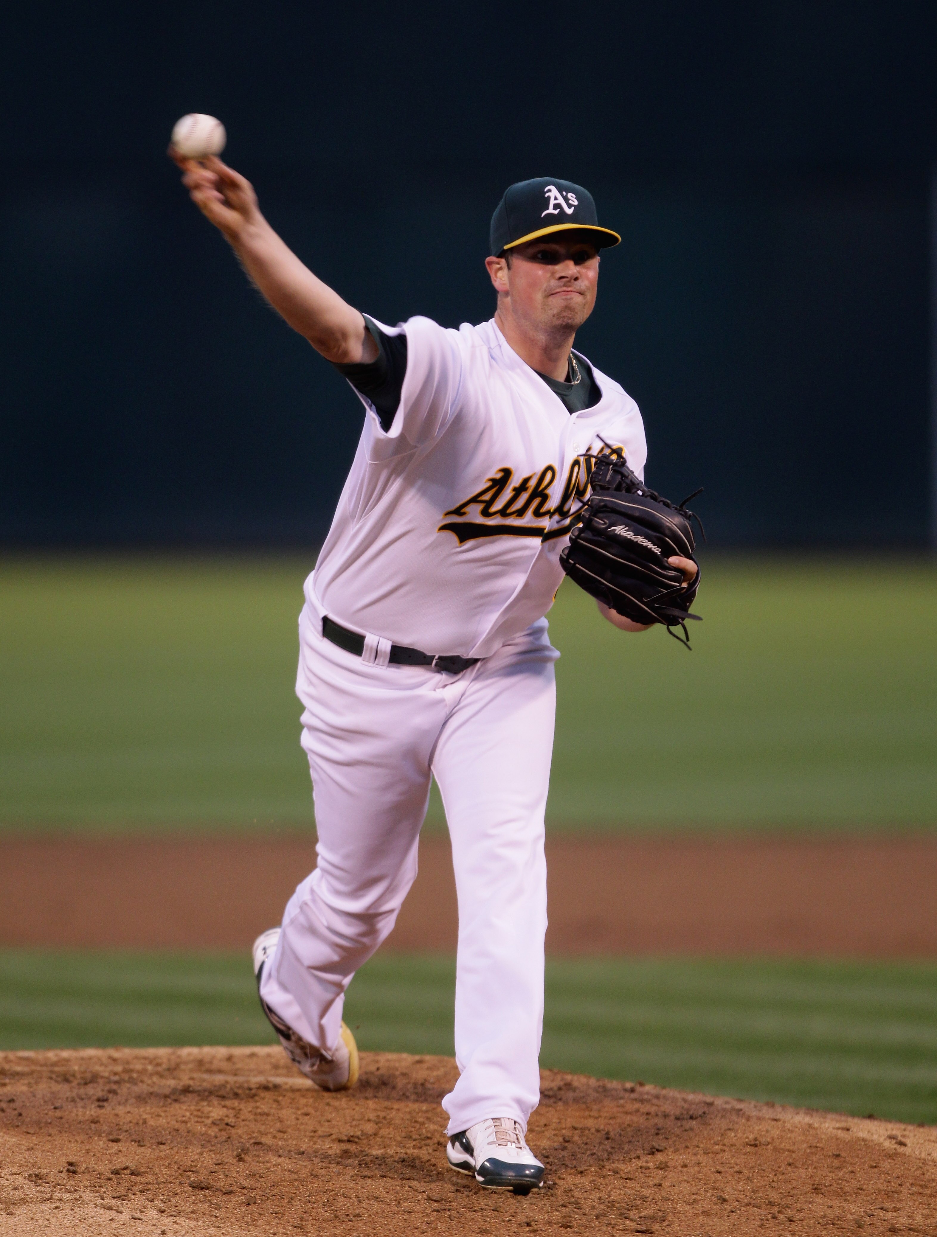 OAKLAND, CA - AUGUST 20:  Vin Mazzaro #54 of the Oakland Athletics pitches against the Tampa Bay Rays at the Oakland-Alameda County Coliseum  on August 20, 2010 in Oakland, California.  (Photo by Ezra Shaw/Getty Images)