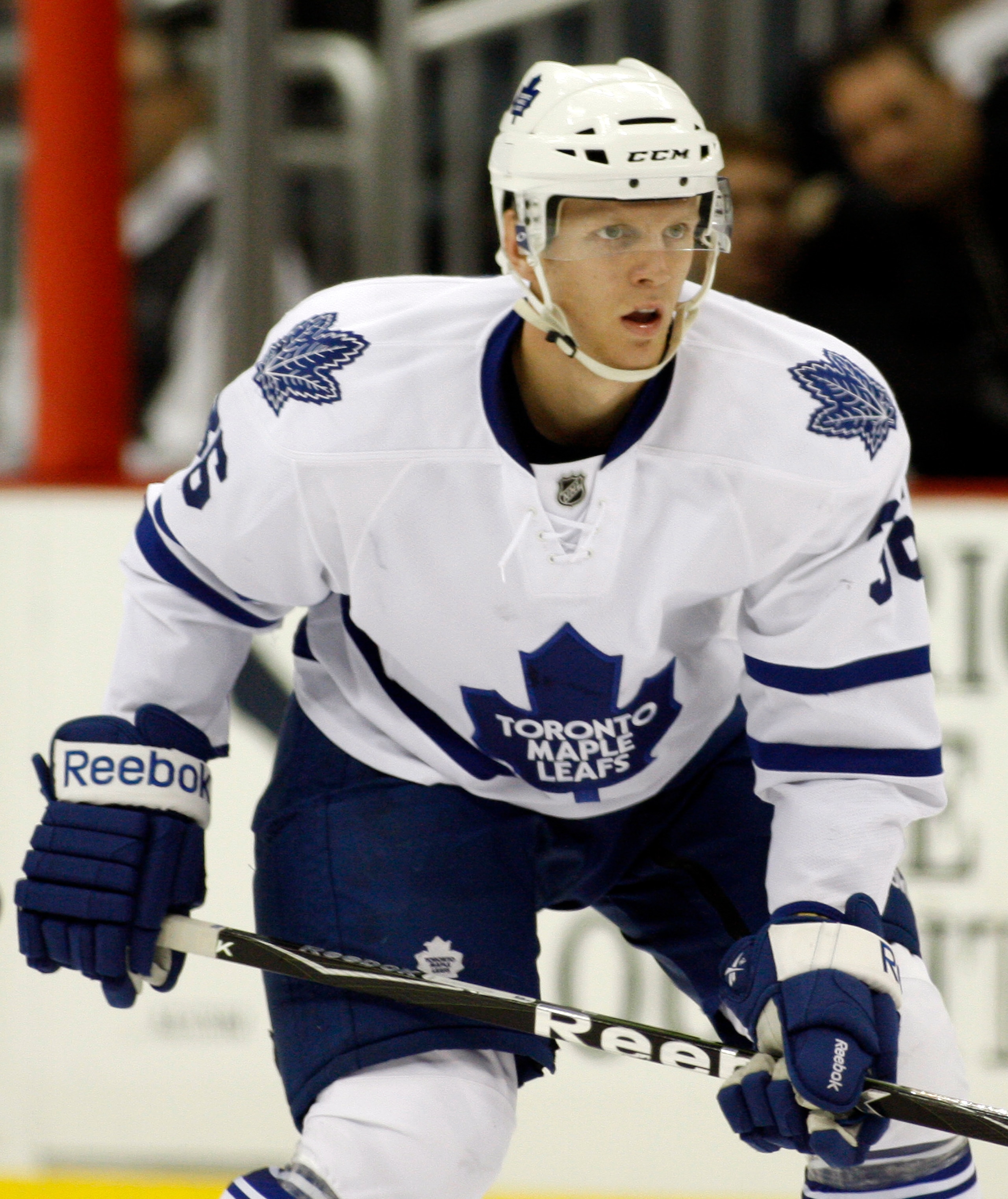 PITTSBURGH, PA - DECEMBER 08:  Carl Gunnarsson #36 of the Toronto Maple Leafs skates against the Pittsburgh Penguins at Consol Energy Center on December 8, 2010 in Pittsburgh, Pennsylvania.  Penguins defeated the Maple Leafs 5-2.  (Photo by Justin K. Alle