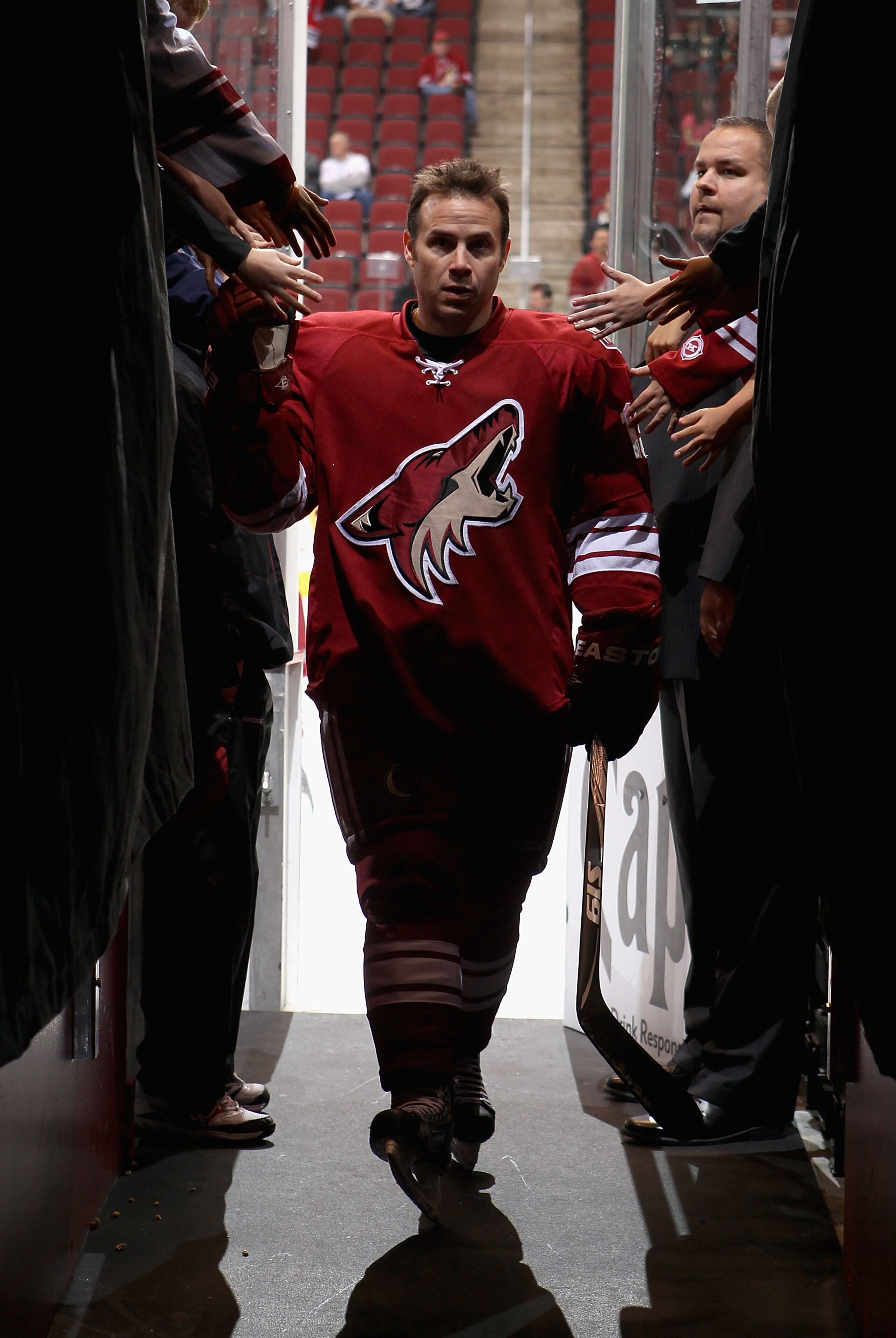 GLENDALE, AZ - DECEMBER 04:  Ray Whitney #13 of the Phoenix Coyotes leaves the ice from warm ups to the NHL game against the Florida Panthers at Jobing.com Arena on December 4, 2010 in Glendale, Arizona.  The Panthers defeated the Coyotes 2-1 in an overti