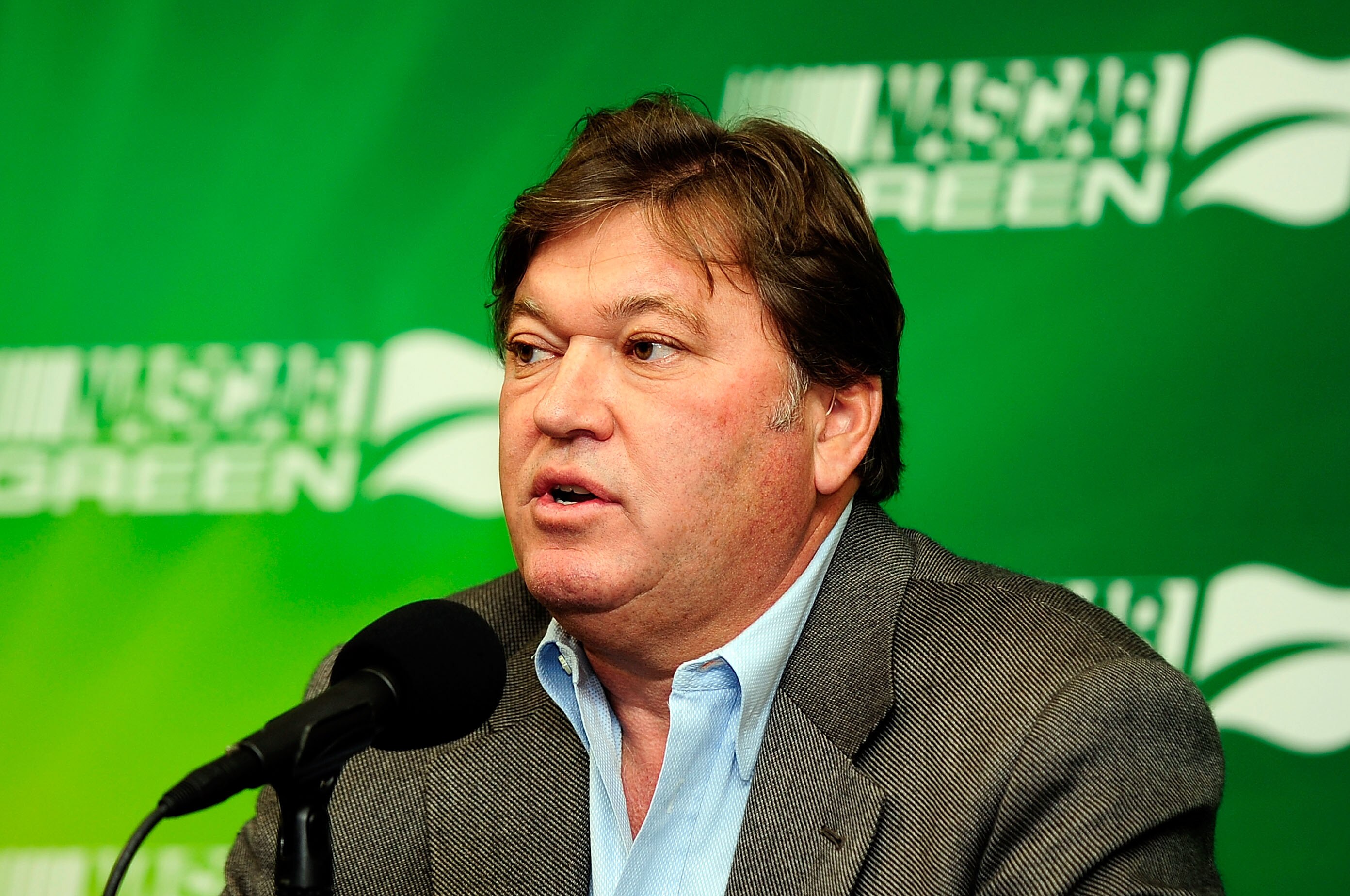 CONCORD, NC - OCTOBER 16:  NASCAR Vice President of Competition, Robin Pemberton speaks about NASCAR moving to a 15-percent ethanol fuel mix for the 2011 season prior the NASCAR Sprint Cup Series Bank of America 500 at Charlotte Motor Speedway on October