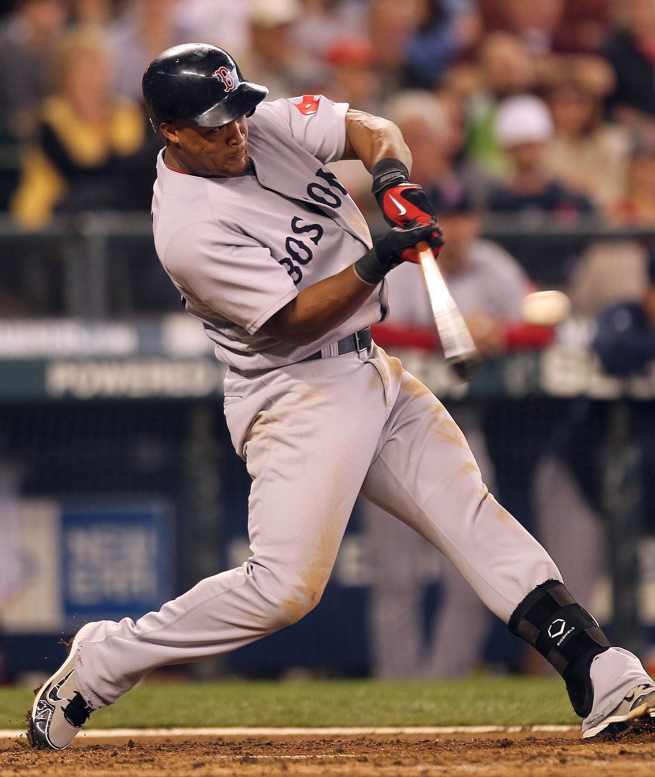 SEATTLE - SEPTEMBER 15:  Adrian Beltre #29 of the Boston Red Sox hits a home run in the fourth inning against the Seattle Mariners at Safeco Field on September 15, 2010 in Seattle, Washington. (Photo by Otto Greule Jr/Getty Images)
