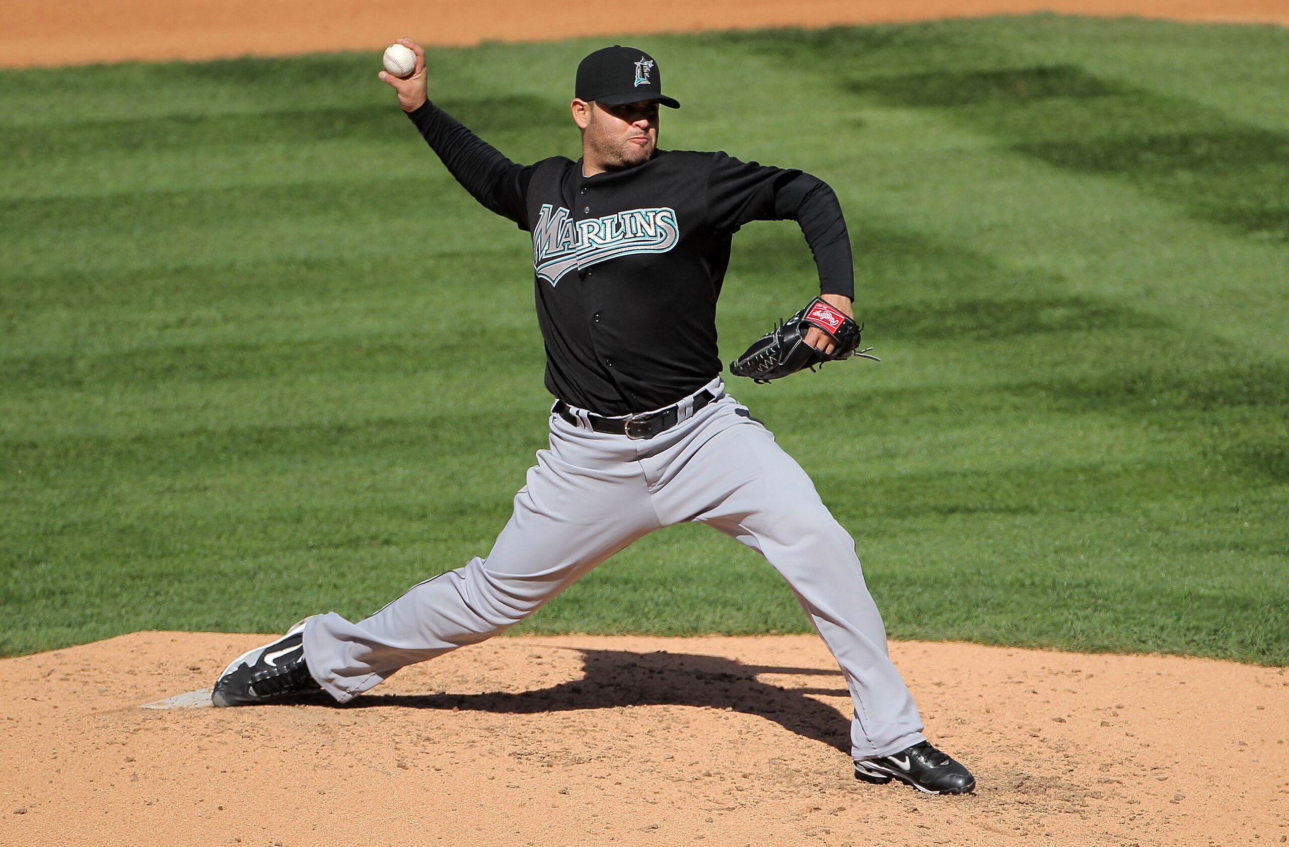 DENVER - APRIL 24:  Starting pitcher Ricky Nolasco #47 of the Florida Marlins works against the Colorado Rockies at Coors Field on April 24, 2010 in Denver, Colorado.  (Photo by Doug Pensinger/Getty Images)