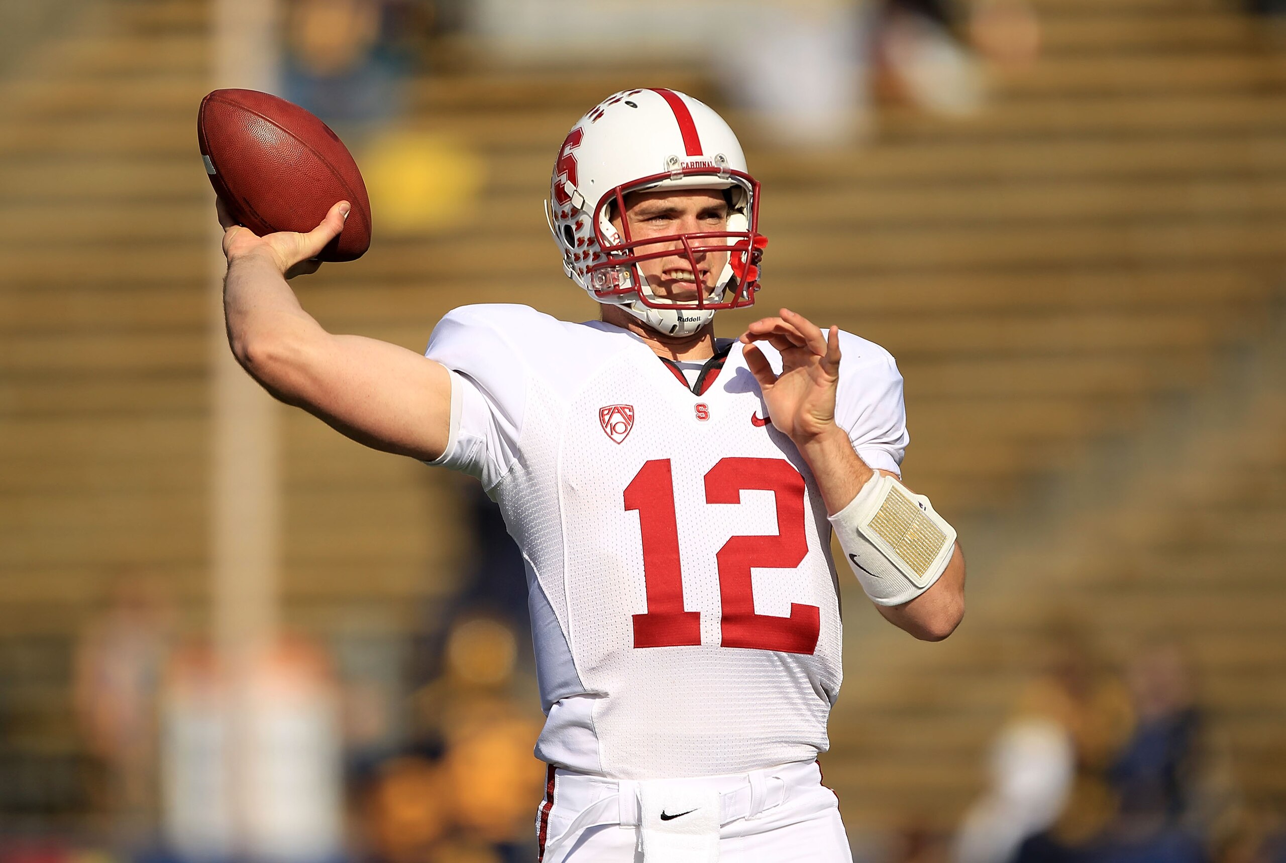 BERKELEY, CA - NOVEMBER 20: Andrew Luck #12 of the Stanford Cardinal warms up before their game against the California Golden Bears at California Memorial Stadium on November 20, 2010 in Berkeley, California. (Photo by Ezra Shaw/Getty Images) BERKELEY, CA - NOVEMBER 20: Andrew Luck #12 of the Stanford Cardinal warms up before their game against the California Golden Bears at California Memorial Stadium on November 20, 2010 in Berkeley, California. (Photo by Ezra Shaw/Getty Images)